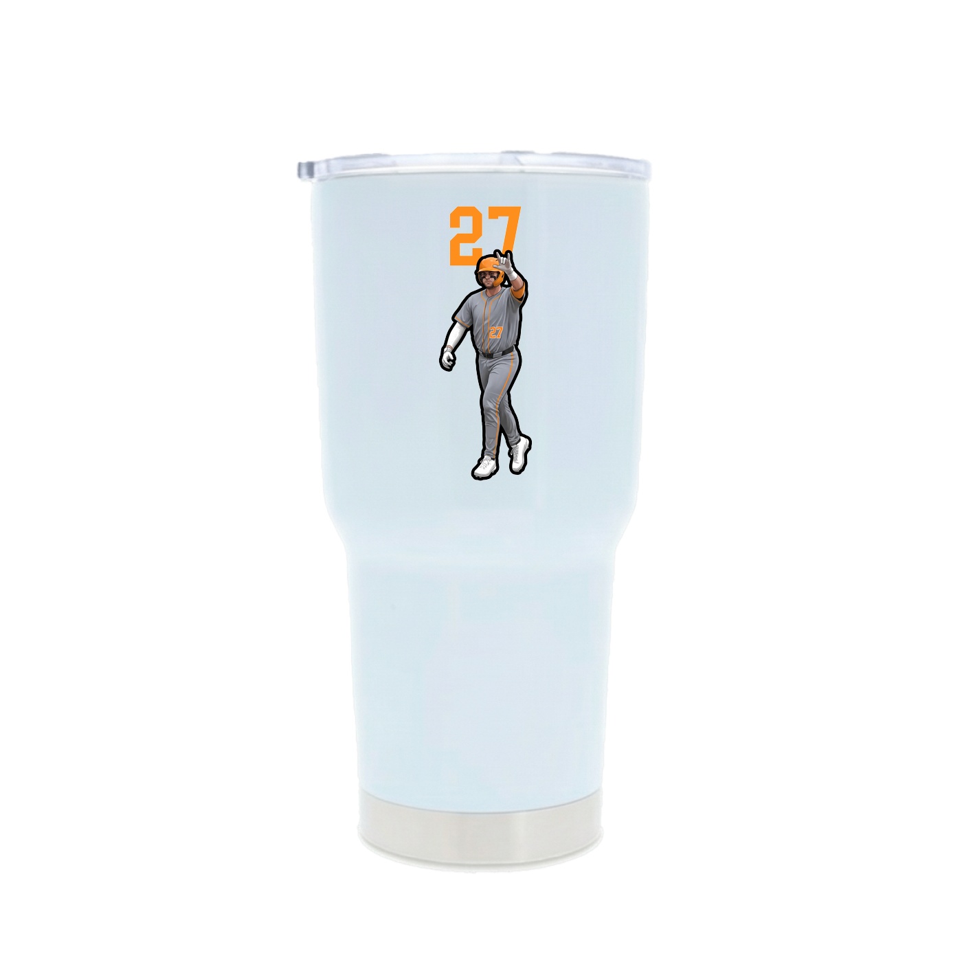 30oz Stainless Steel Tumbler — Number Top in White