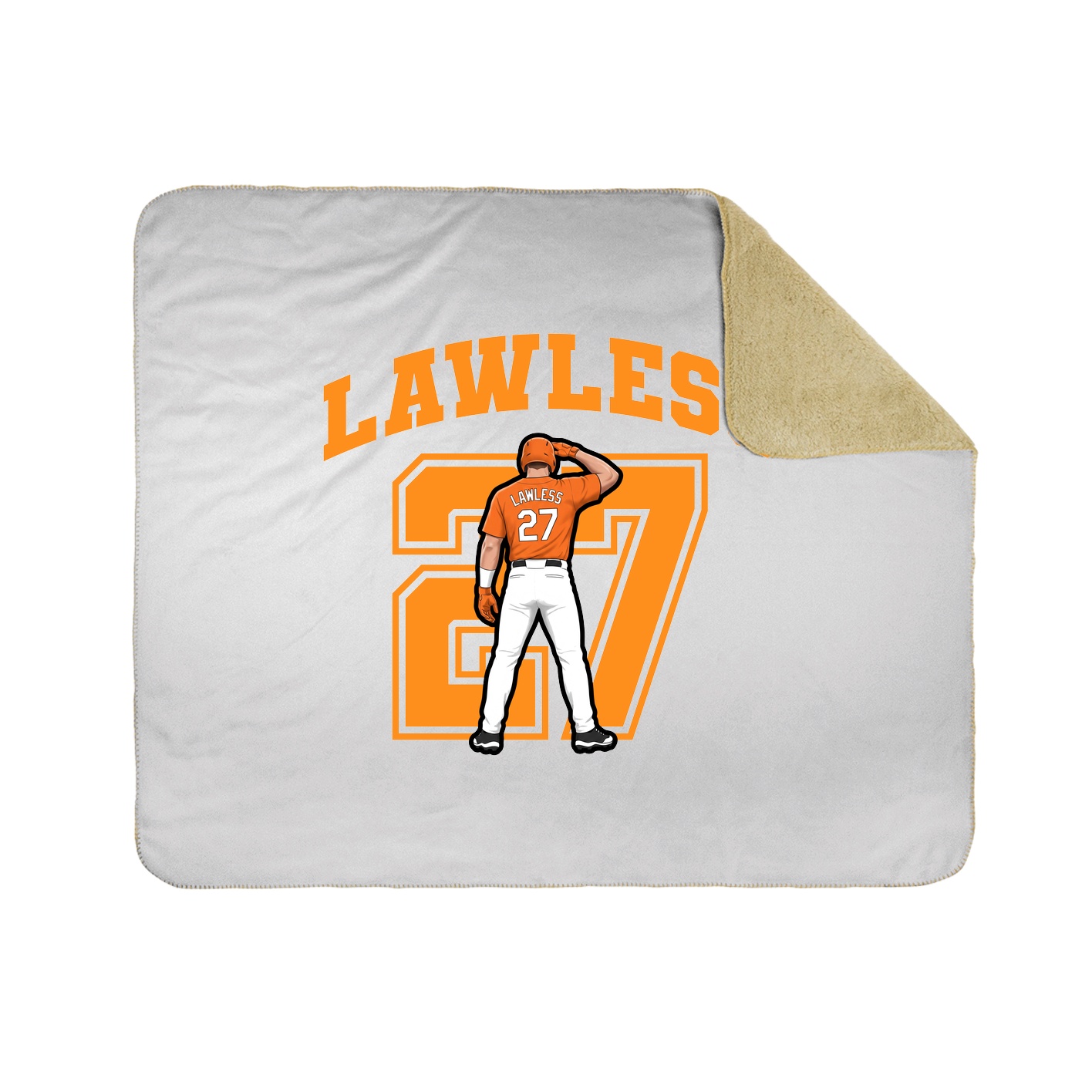 Throw Blanket — Number in White