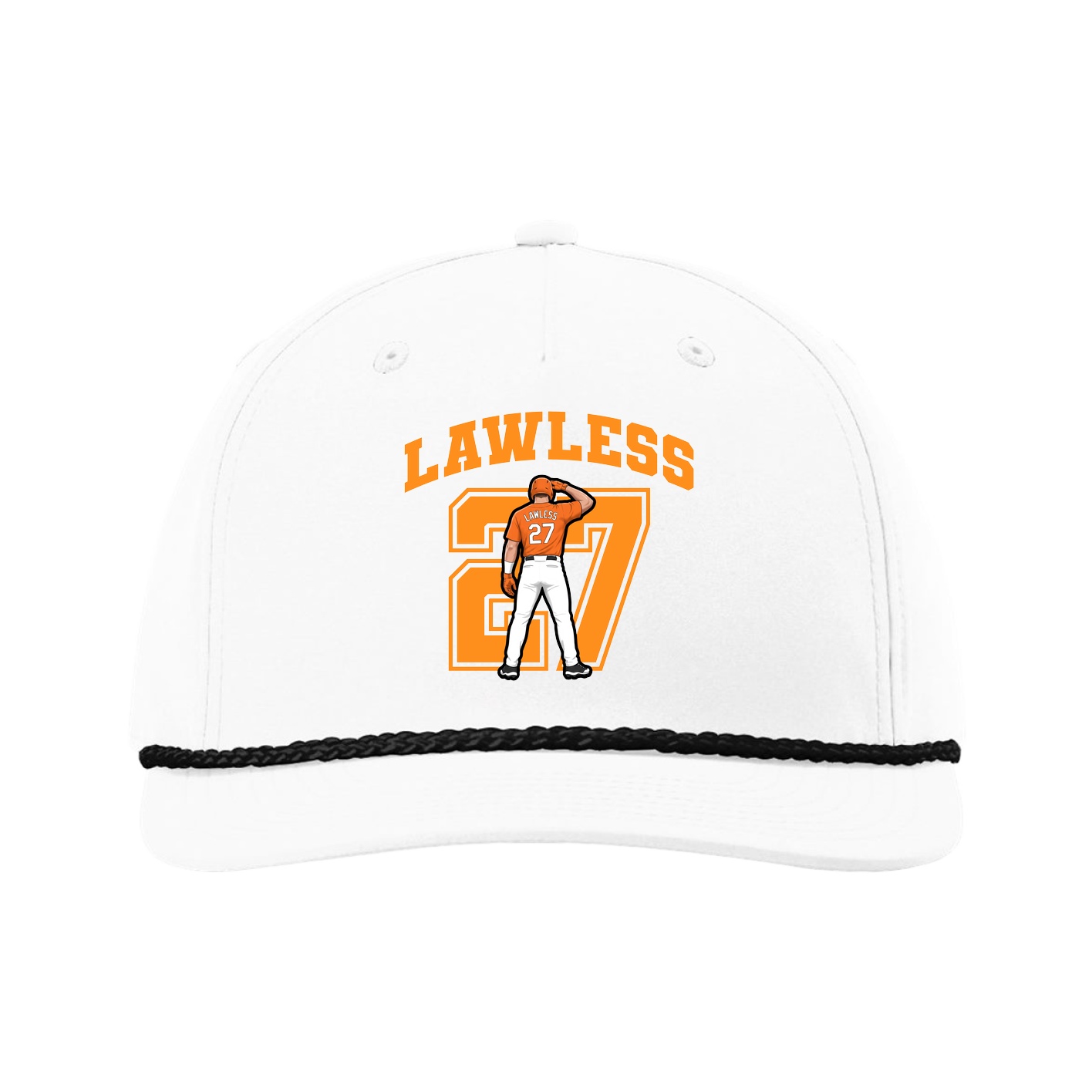 Five-Panel Classic Rope Cap — Number in White