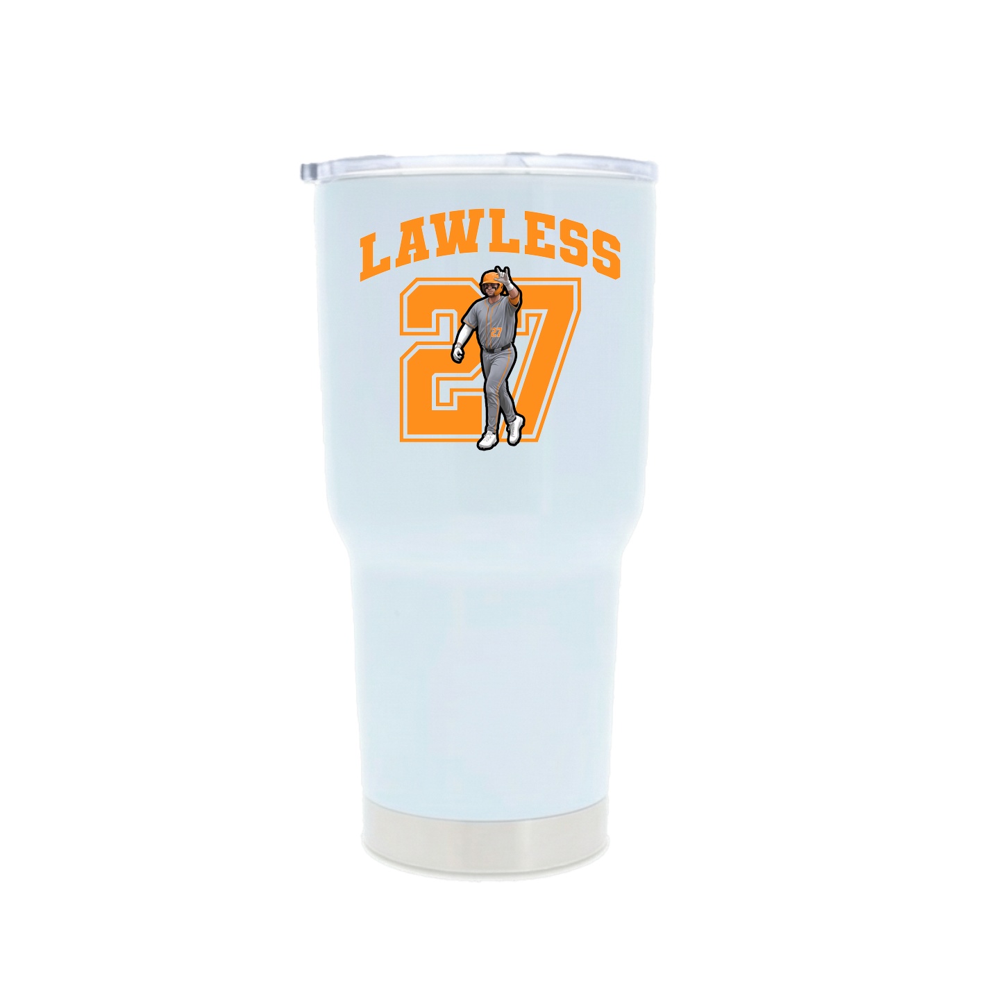 30oz Stainless Steel Tumbler — Number in White