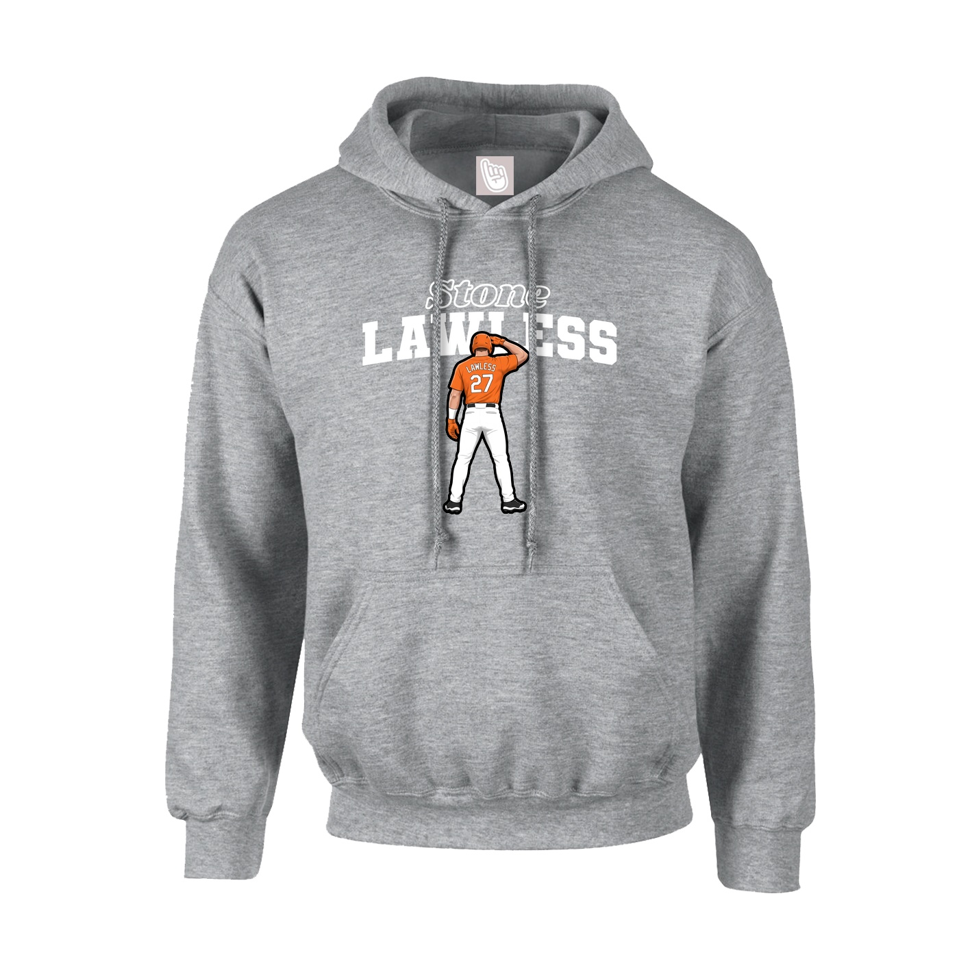 Youth Hoodie — Name Arch in Grey