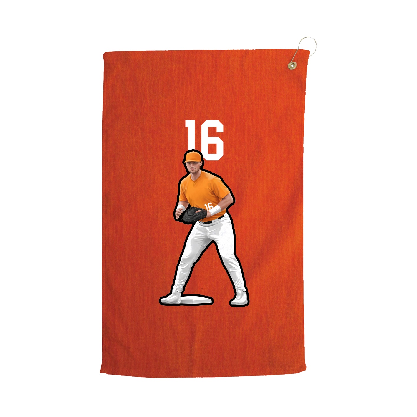 Golf Towel — Number Top in Orange