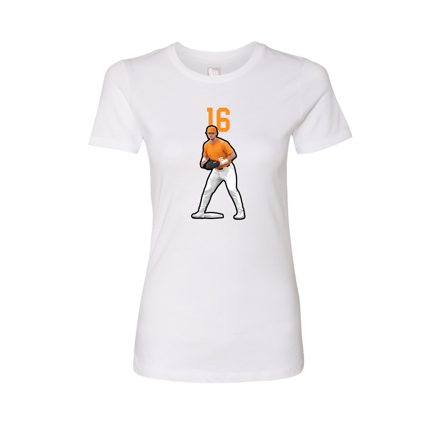 Fitted Women's Tee — Number Top in White