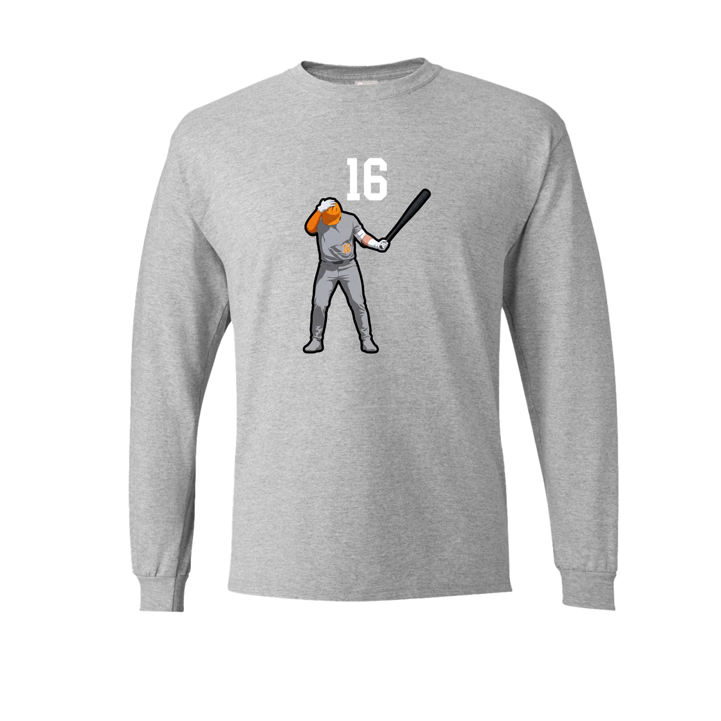 Long Sleeve Tee — Number Top in Grey