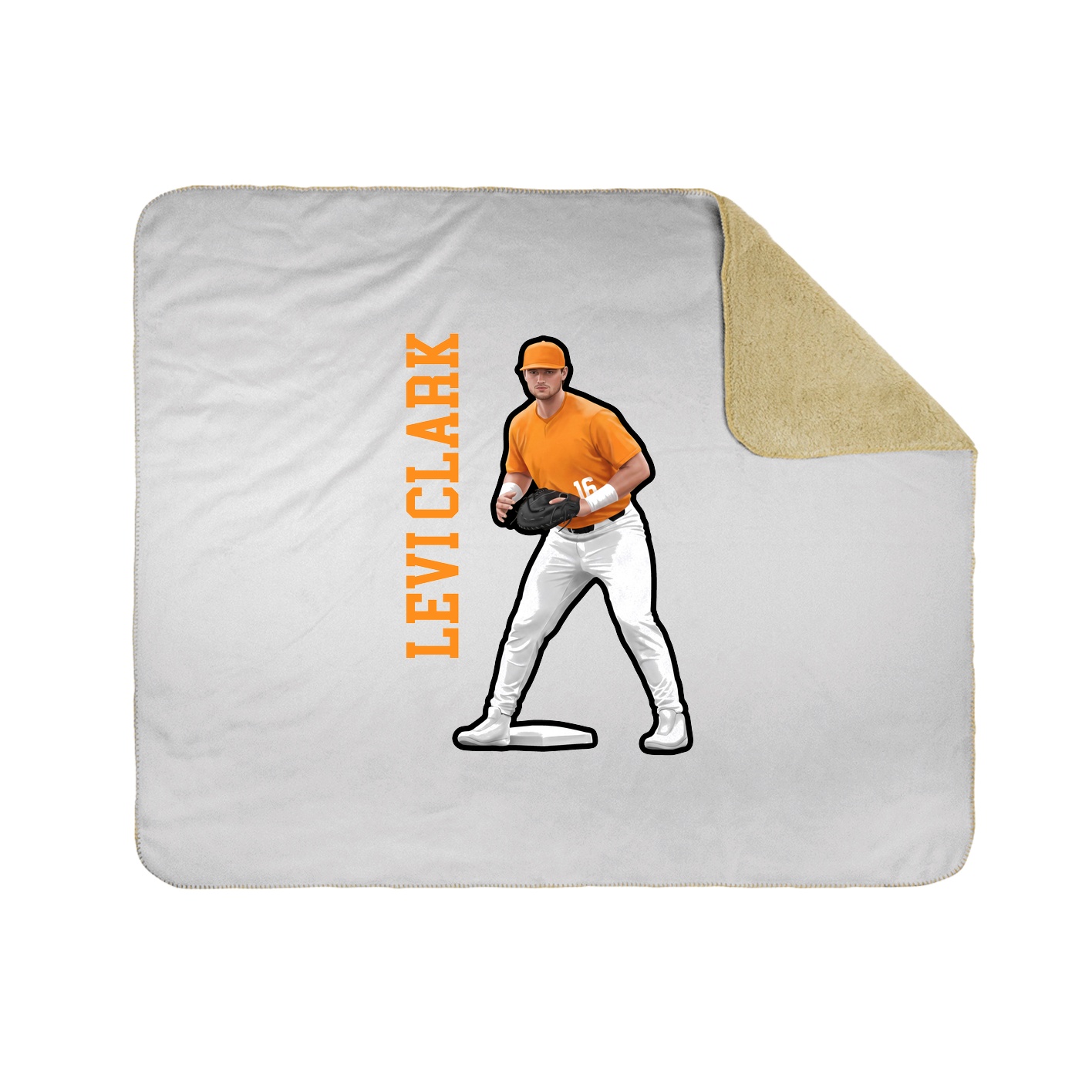 Throw Blanket — Name Vertical in White