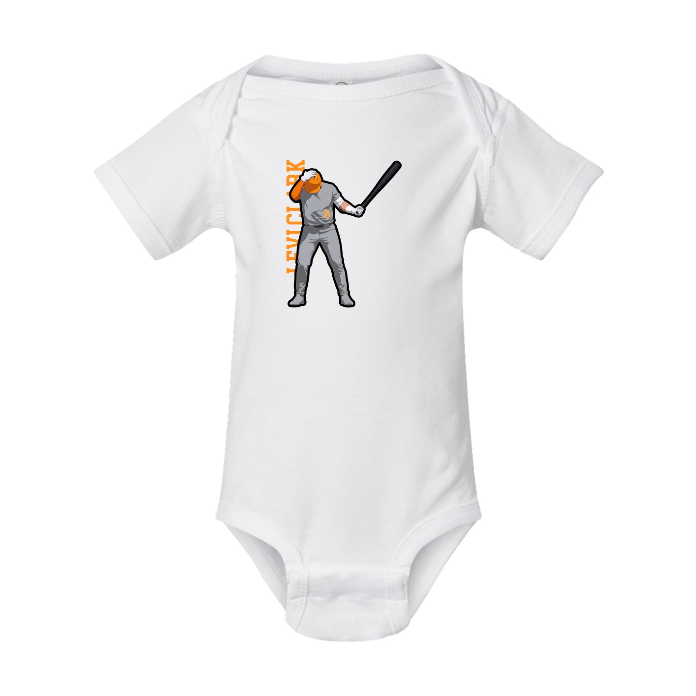 Baby Onesie — Name Vertical in White
