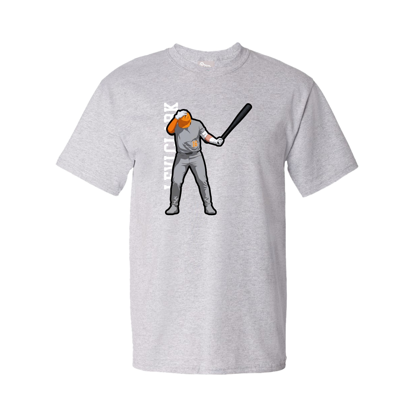 Youth Tee — Name Vertical in Grey
