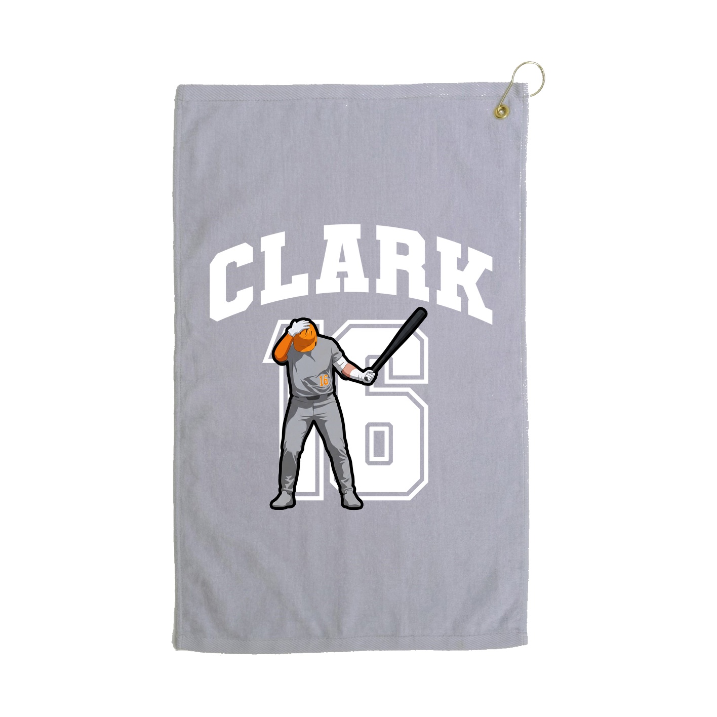 Golf Towel — Number in Grey