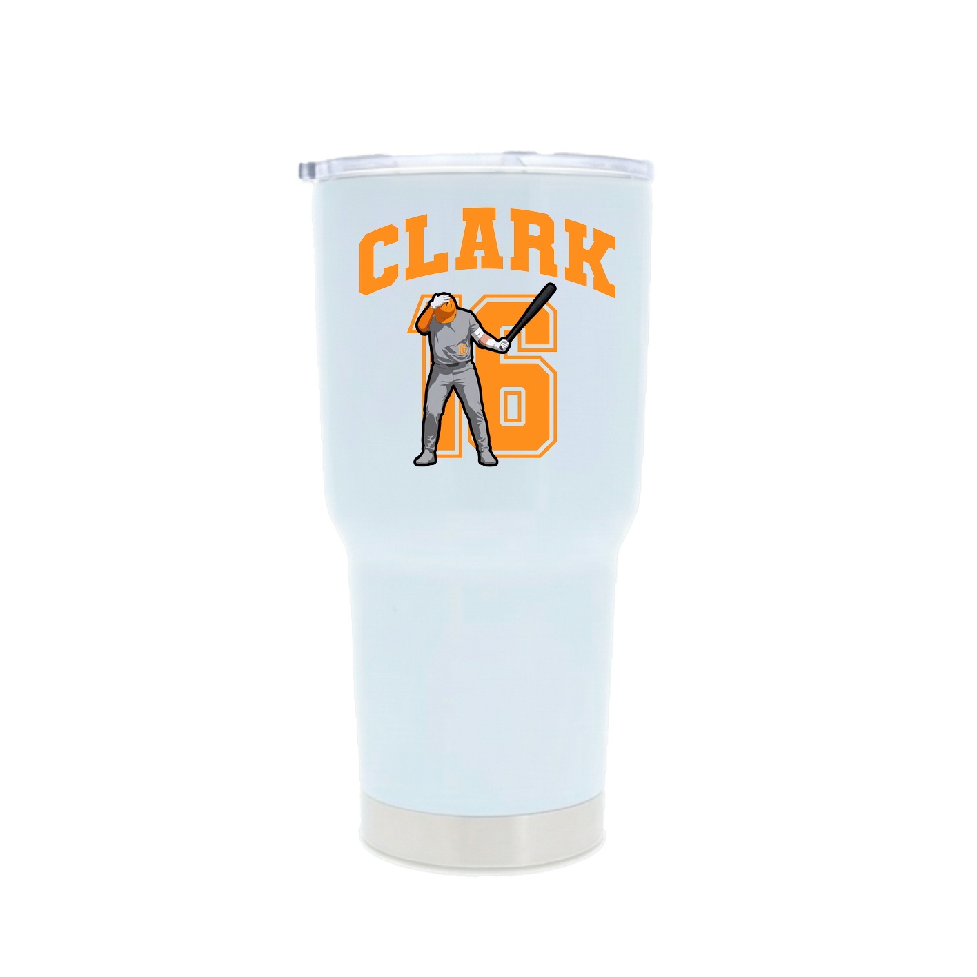 30oz Stainless Steel Tumbler — Number in White