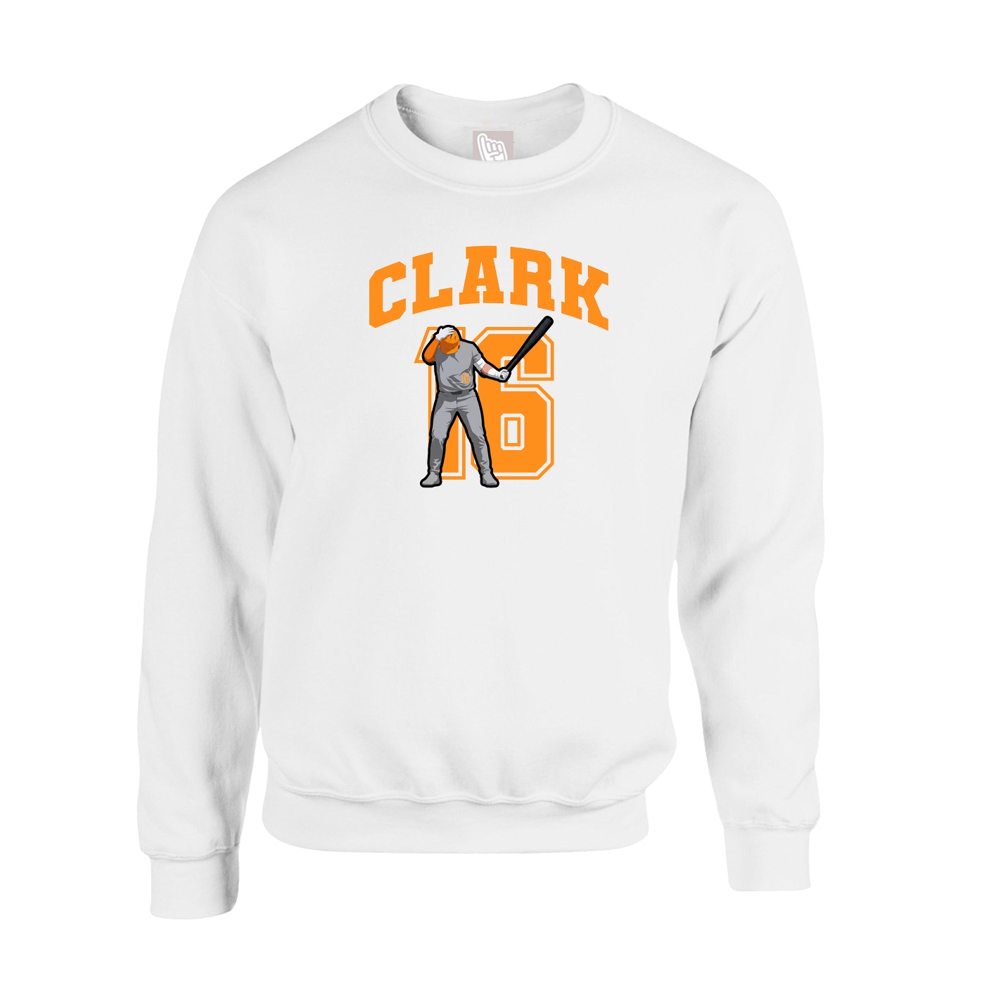 Fleece Crew — Number in White