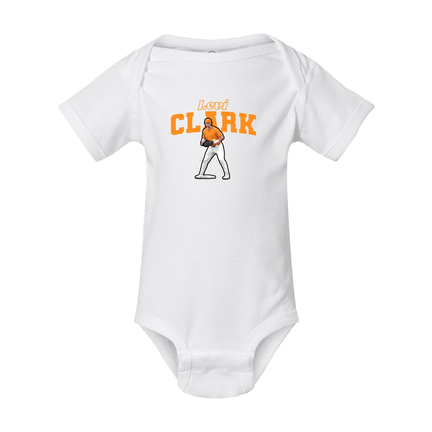 Baby Onesie — Name Arch in White