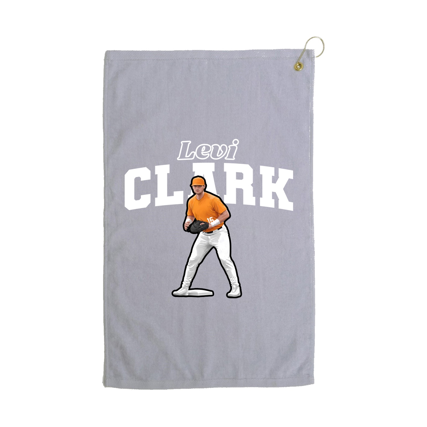 Golf Towel — Name Arch in Grey