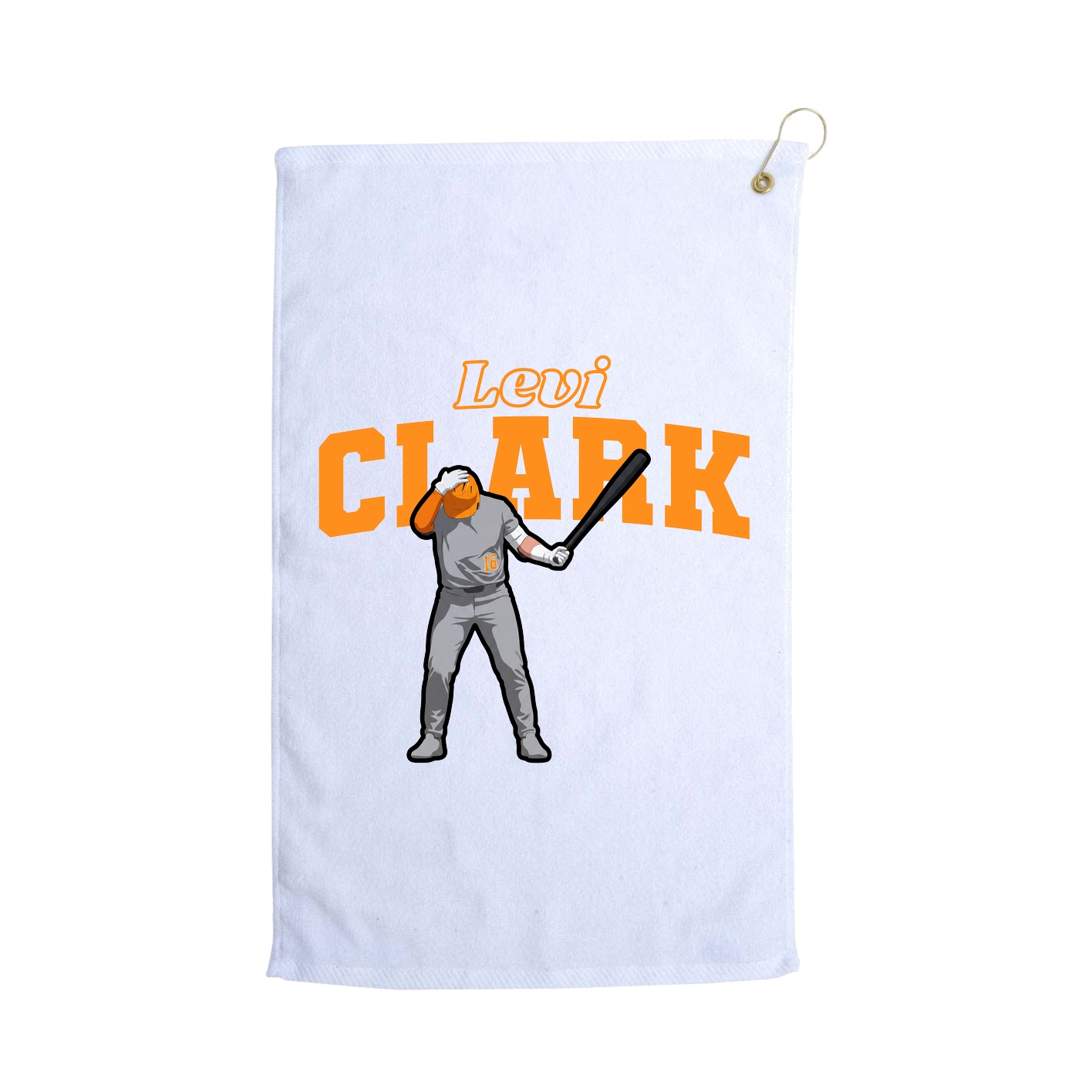 Golf Towel — Name Arch in White