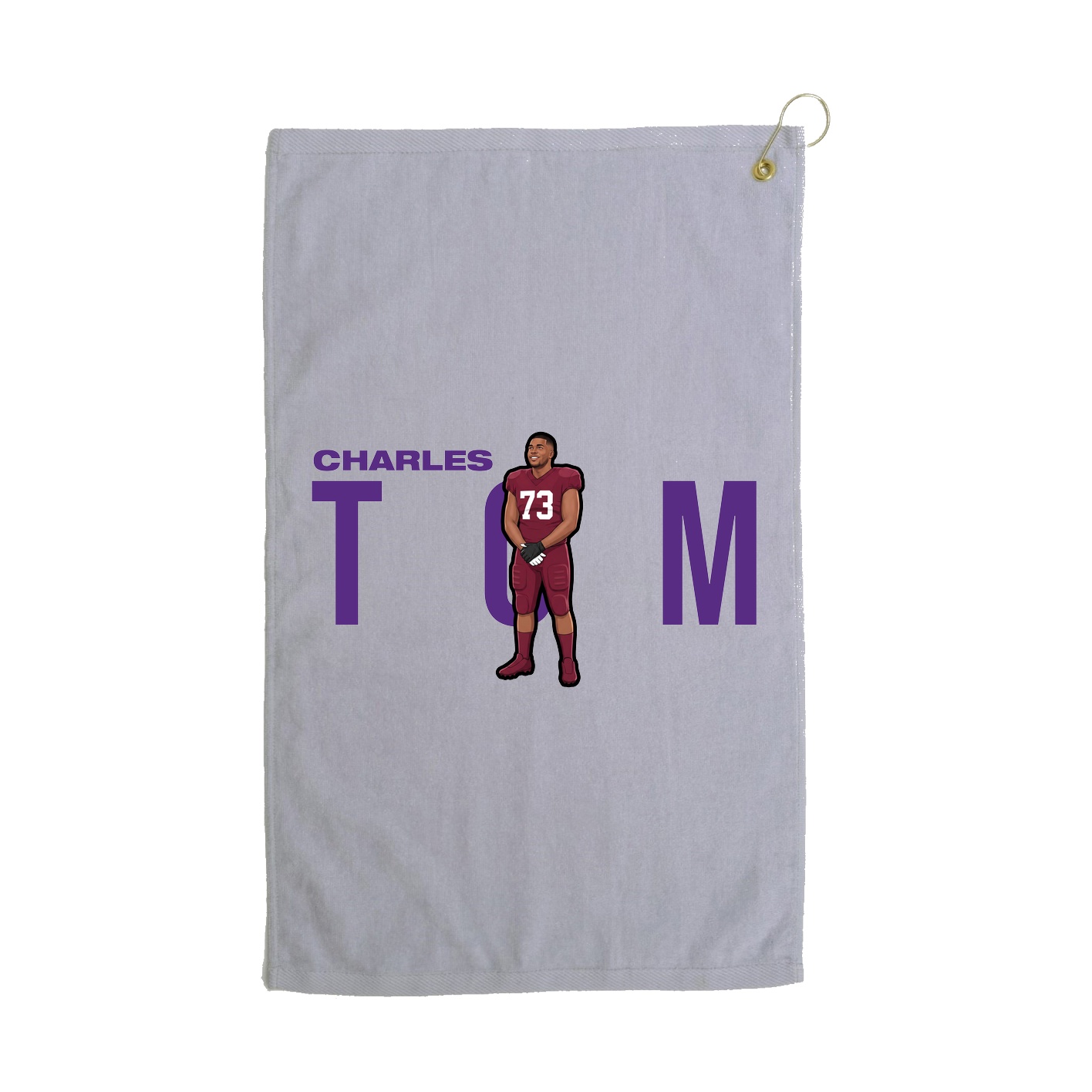 Golf Towel — Player Name in Grey