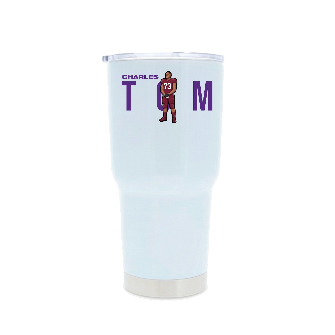 30oz Stainless Steel Tumbler — Player Name in White