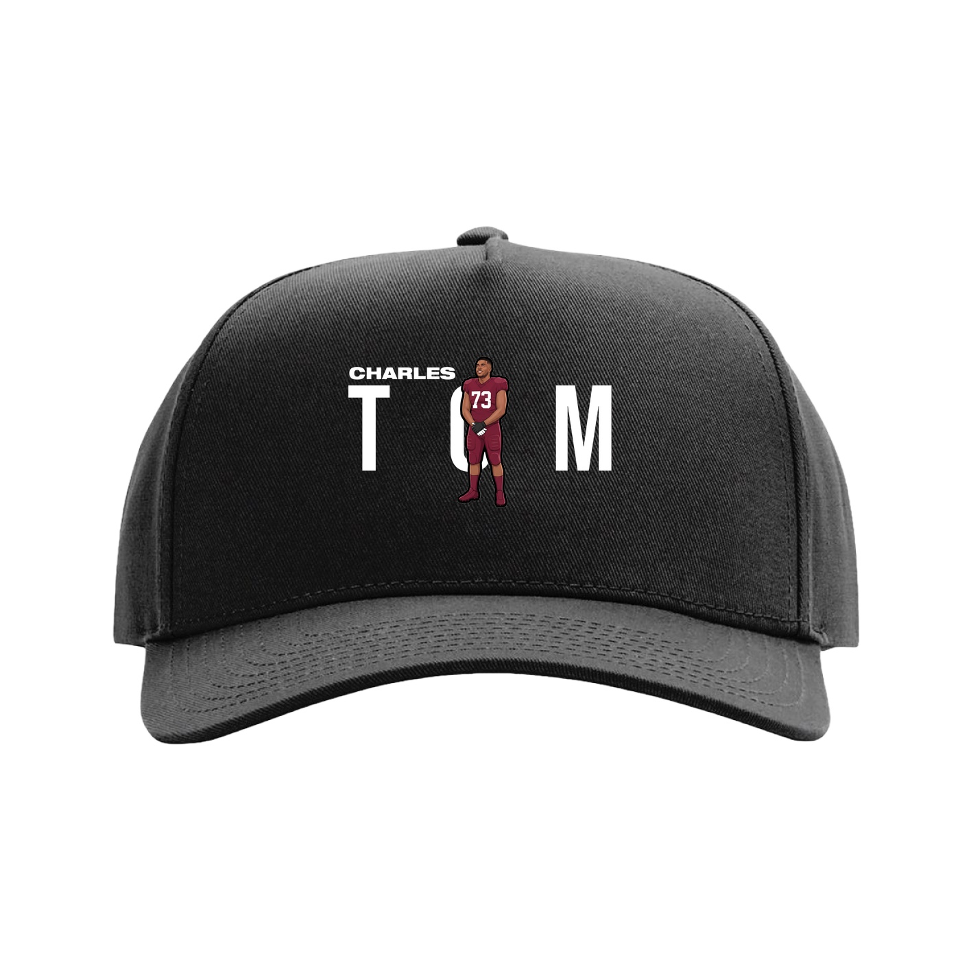 Full Fabric Five-Panel Champ Cap — Player Name in Black