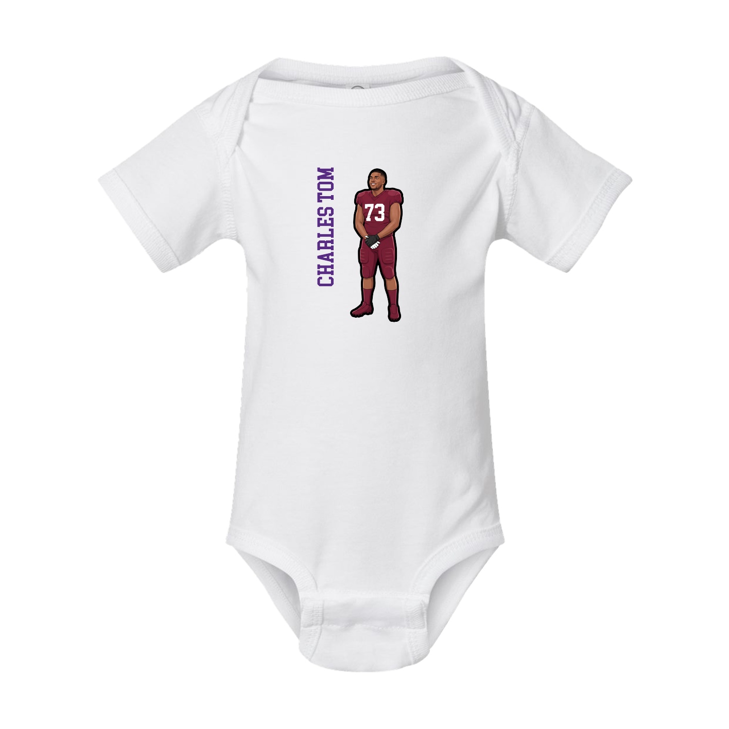 Baby Onesie — Name Vertical in White