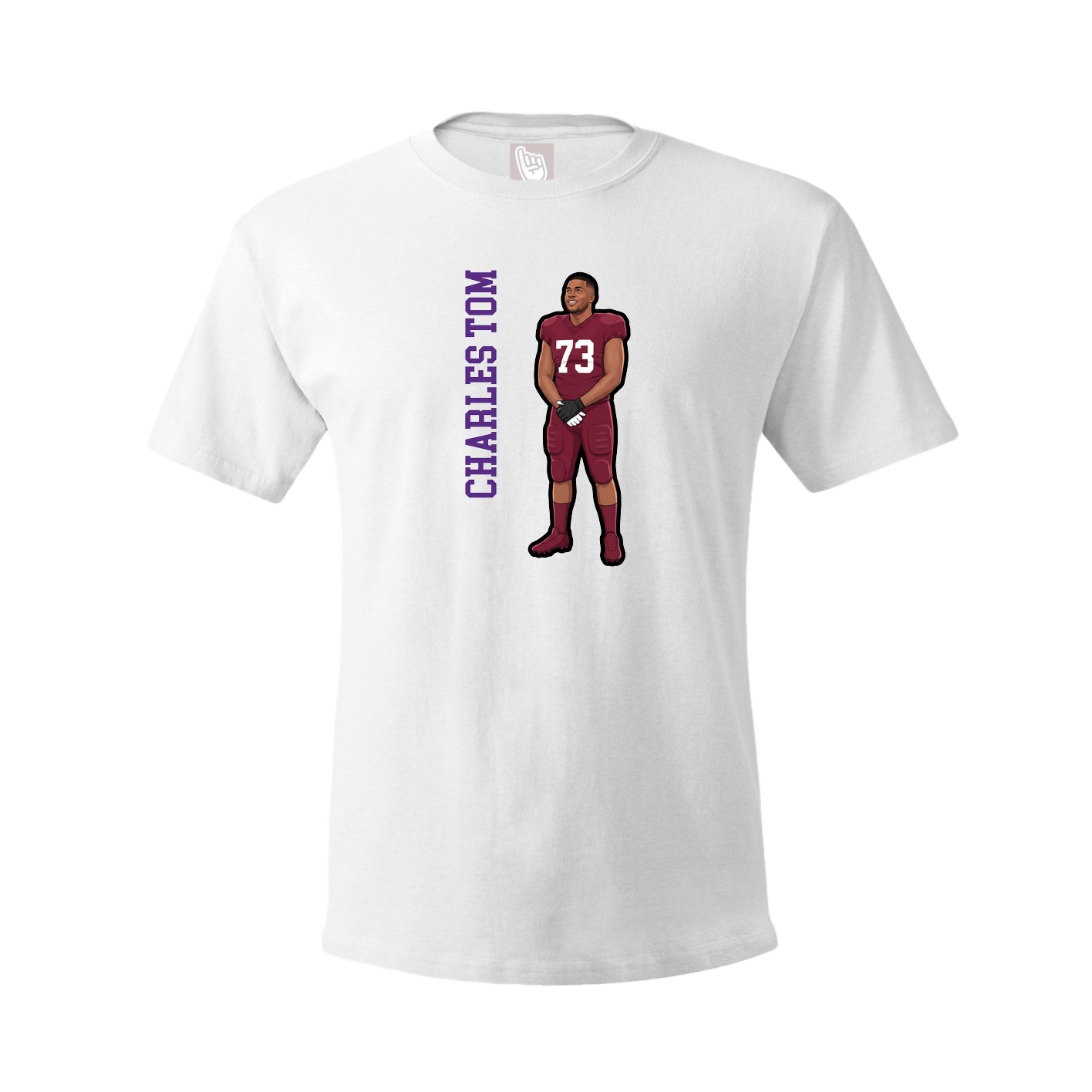 Tee — Name Vertical in White