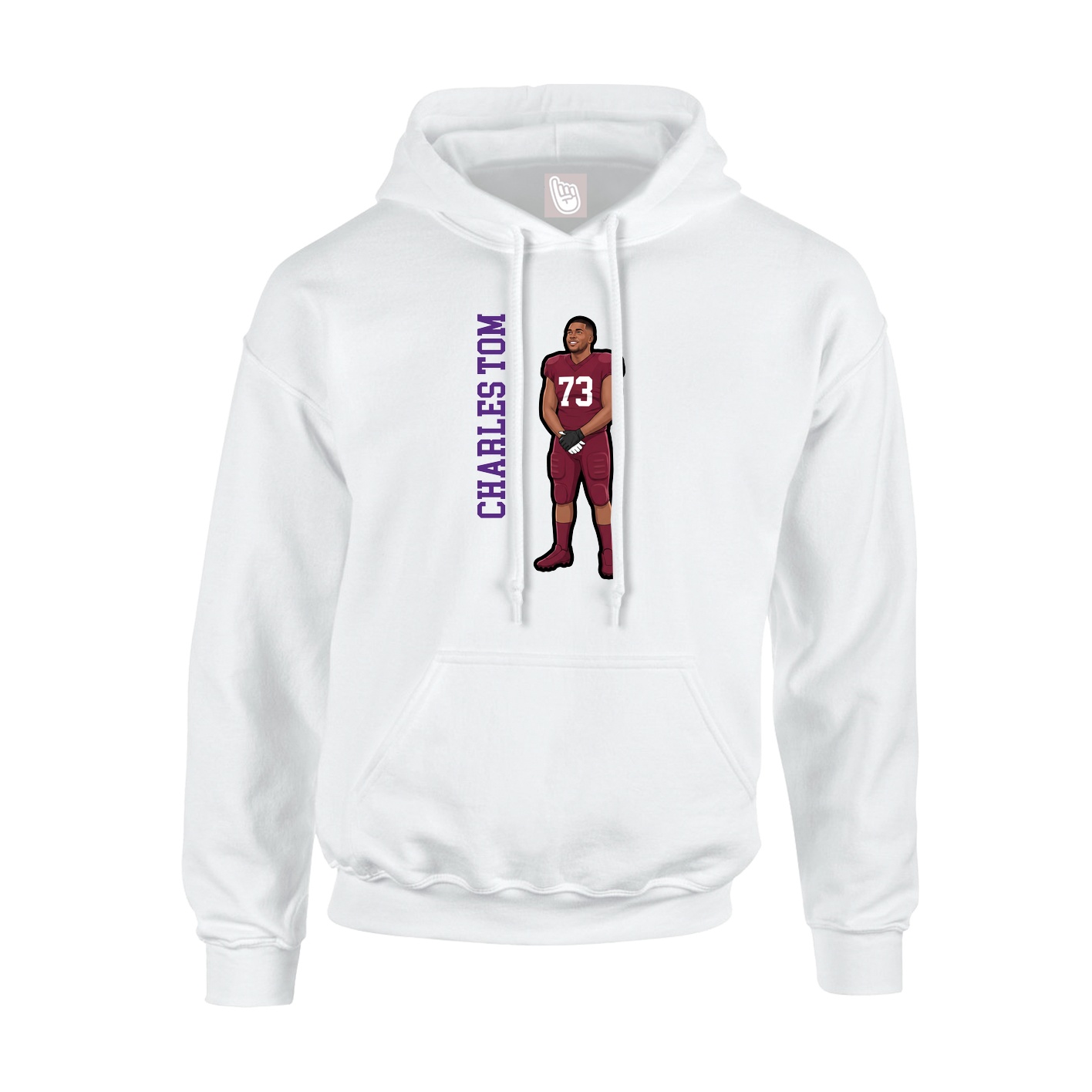 Hoodie — Name Vertical in White