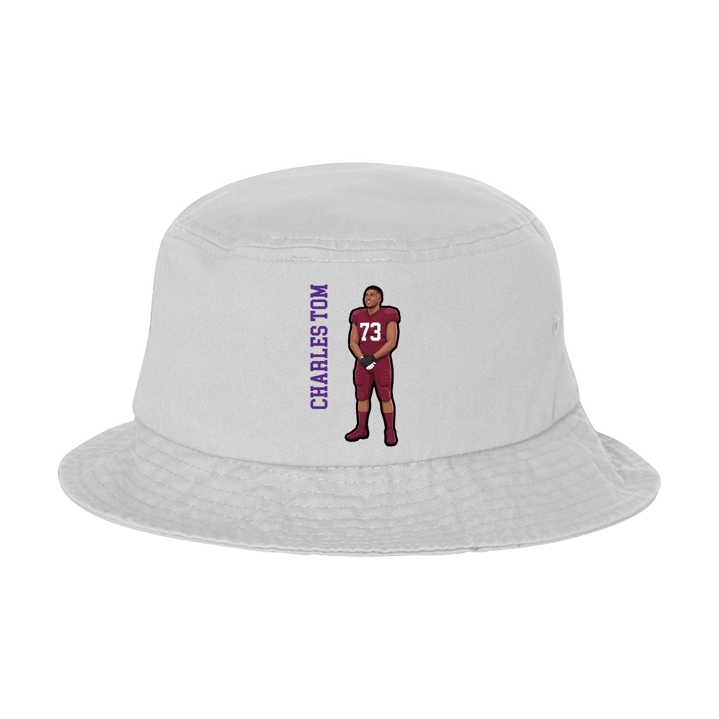 Bucket Cap — Name Vertical in White