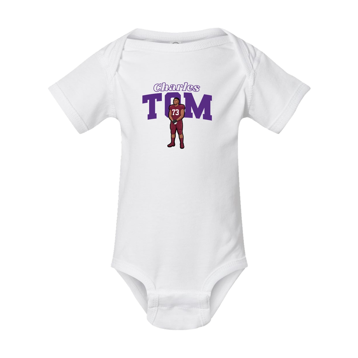 Baby Onesie — Name Arch in White