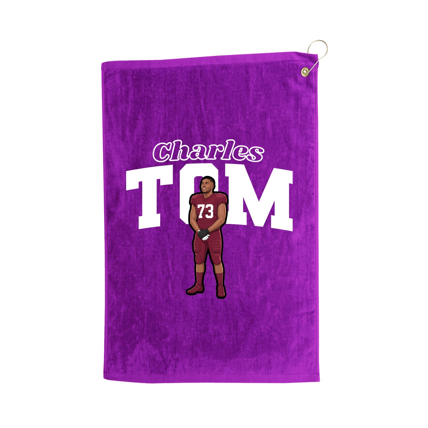 Golf Towel — Name Arch in Purple
