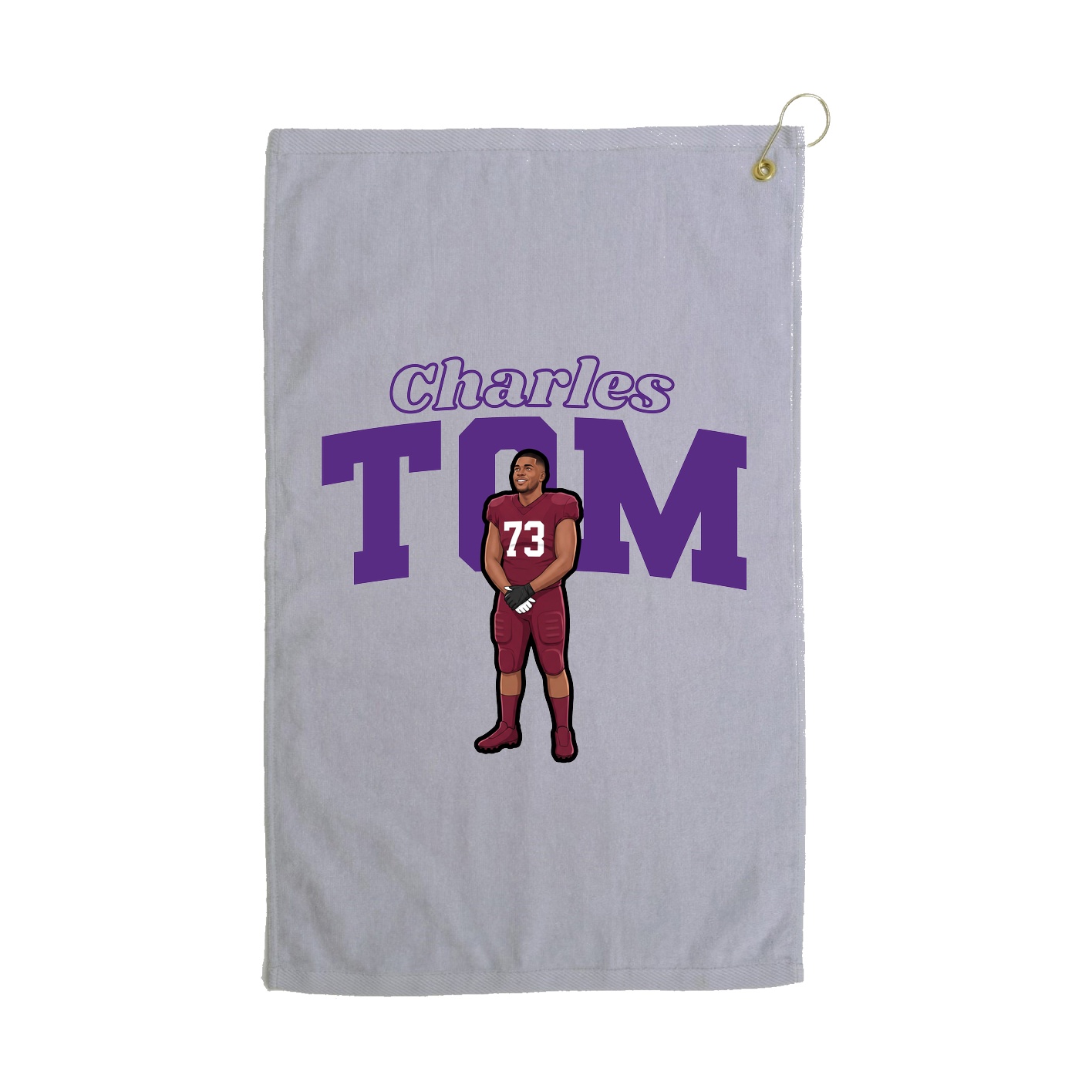 Golf Towel — Name Arch in Grey