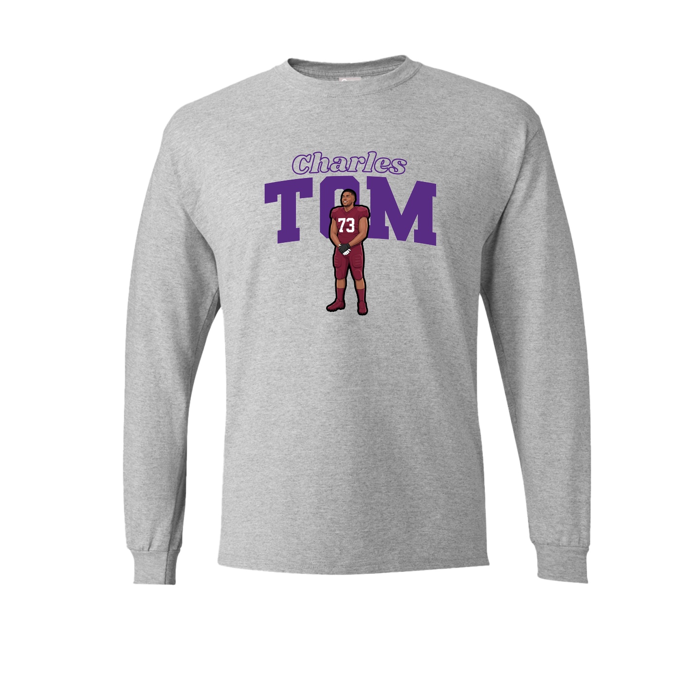 Long Sleeve Tee — Name Arch in Grey