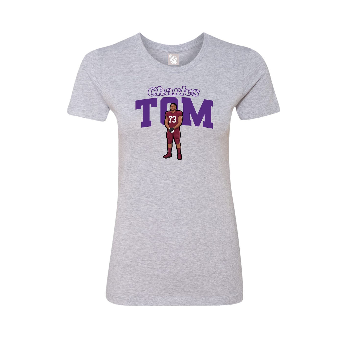 Womens Tee — Name Arch in Grey