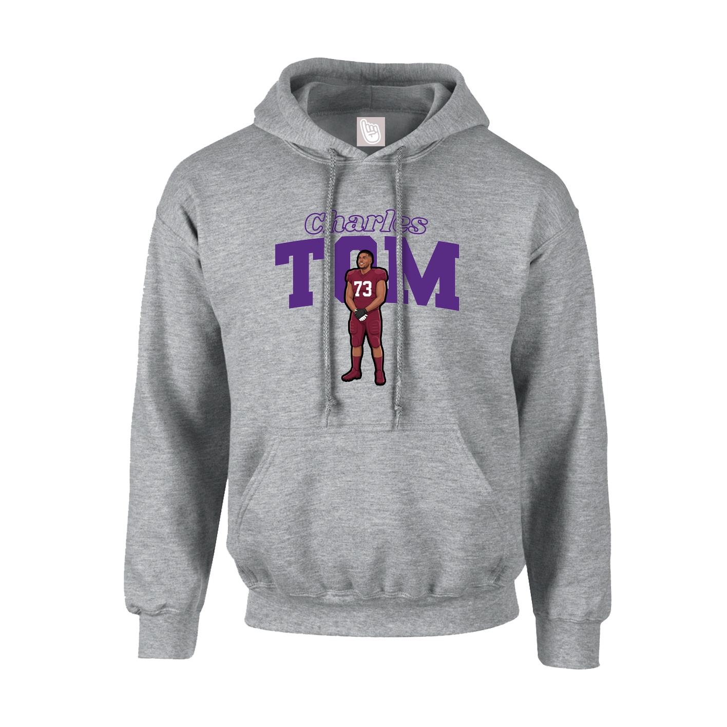 Hoodie — Name Arch in Grey