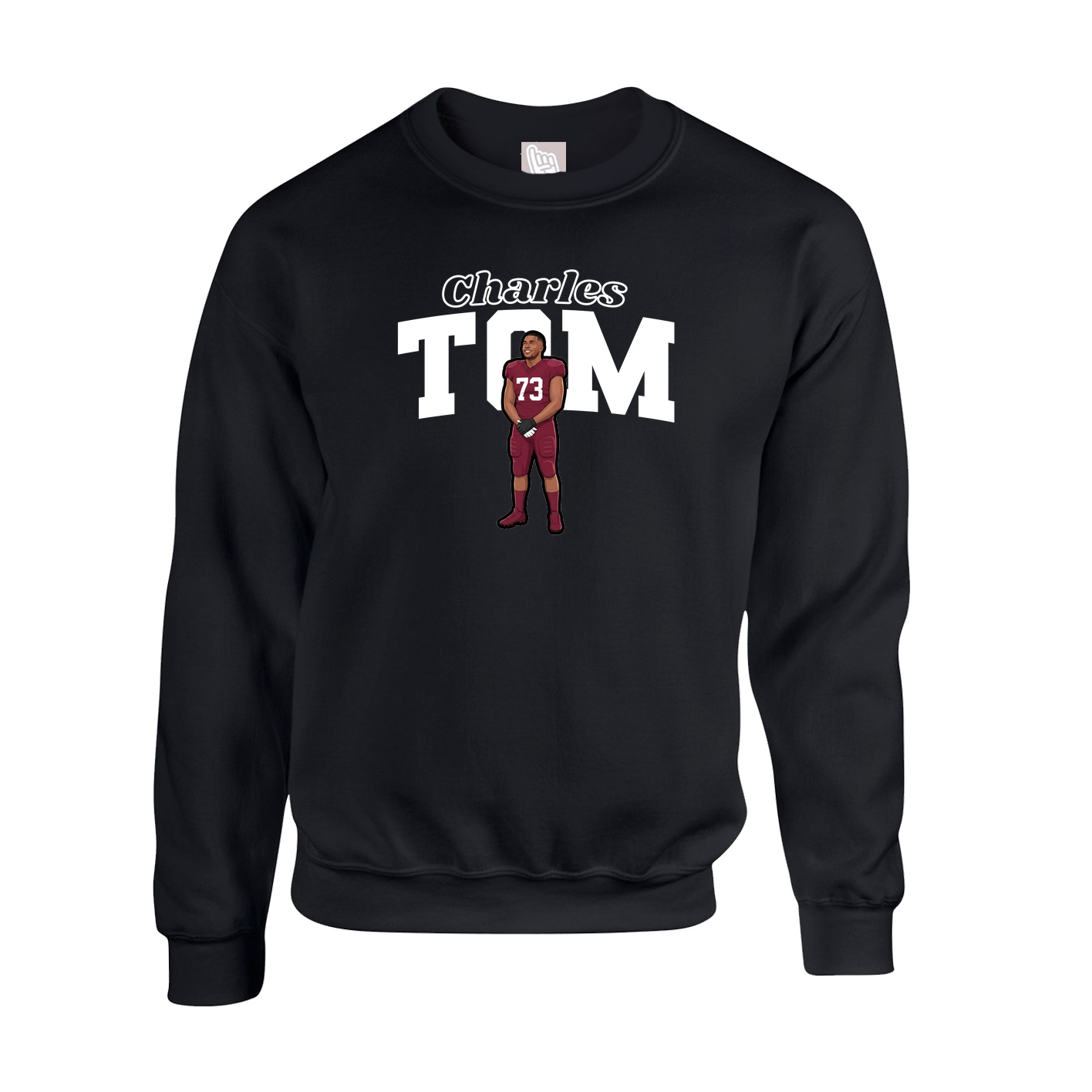 Fleece Crew — Name Arch in Black
