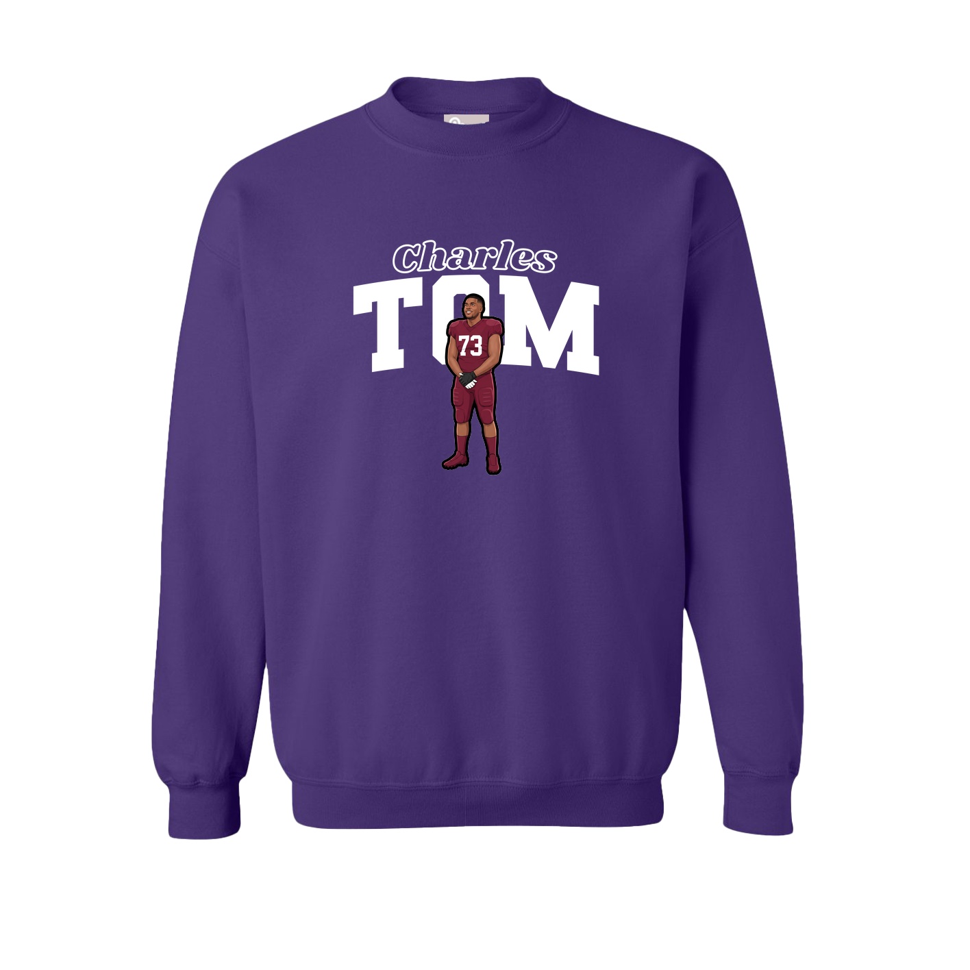 Fleece Crew — Name Arch in Purple