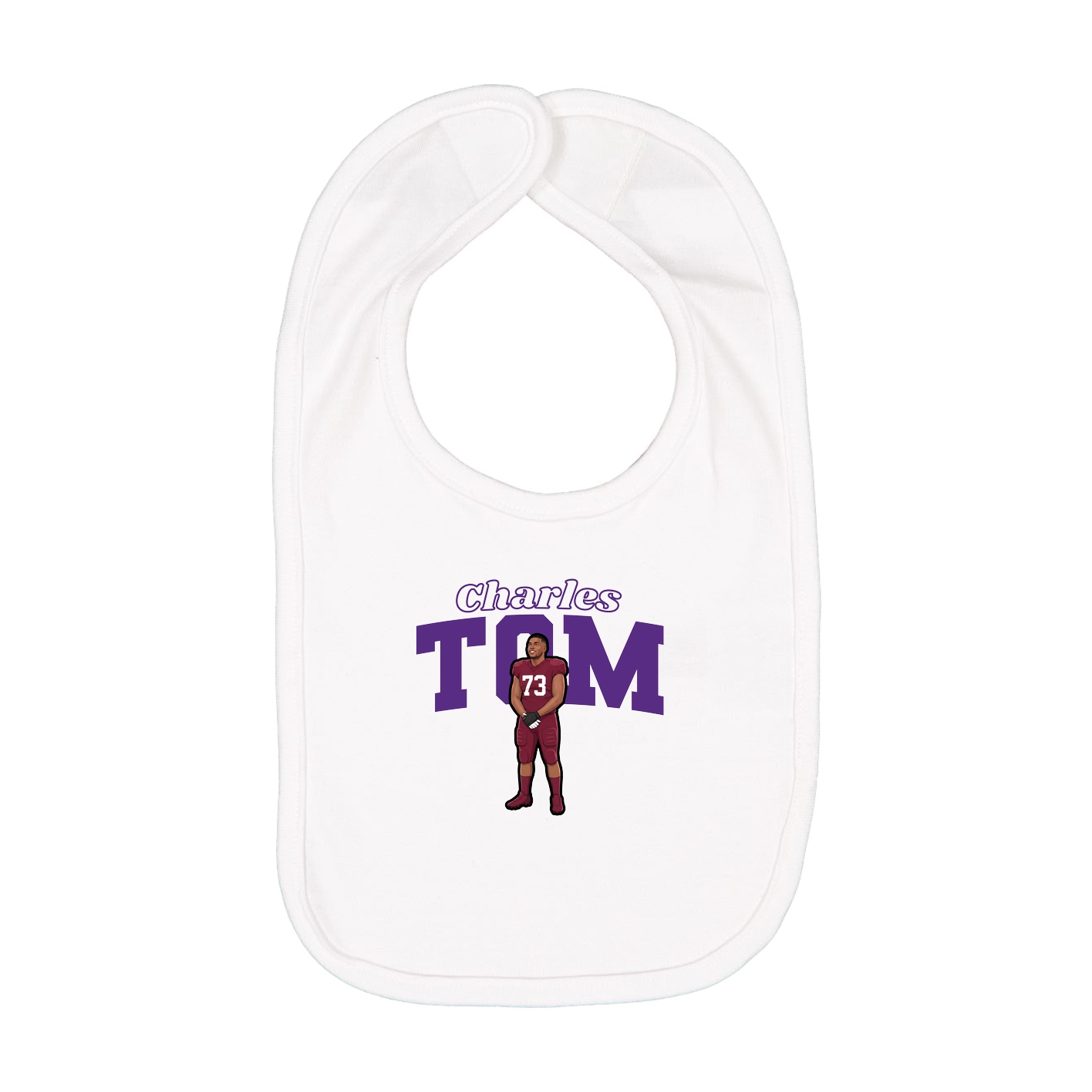 Infant Bib — Name Arch in White