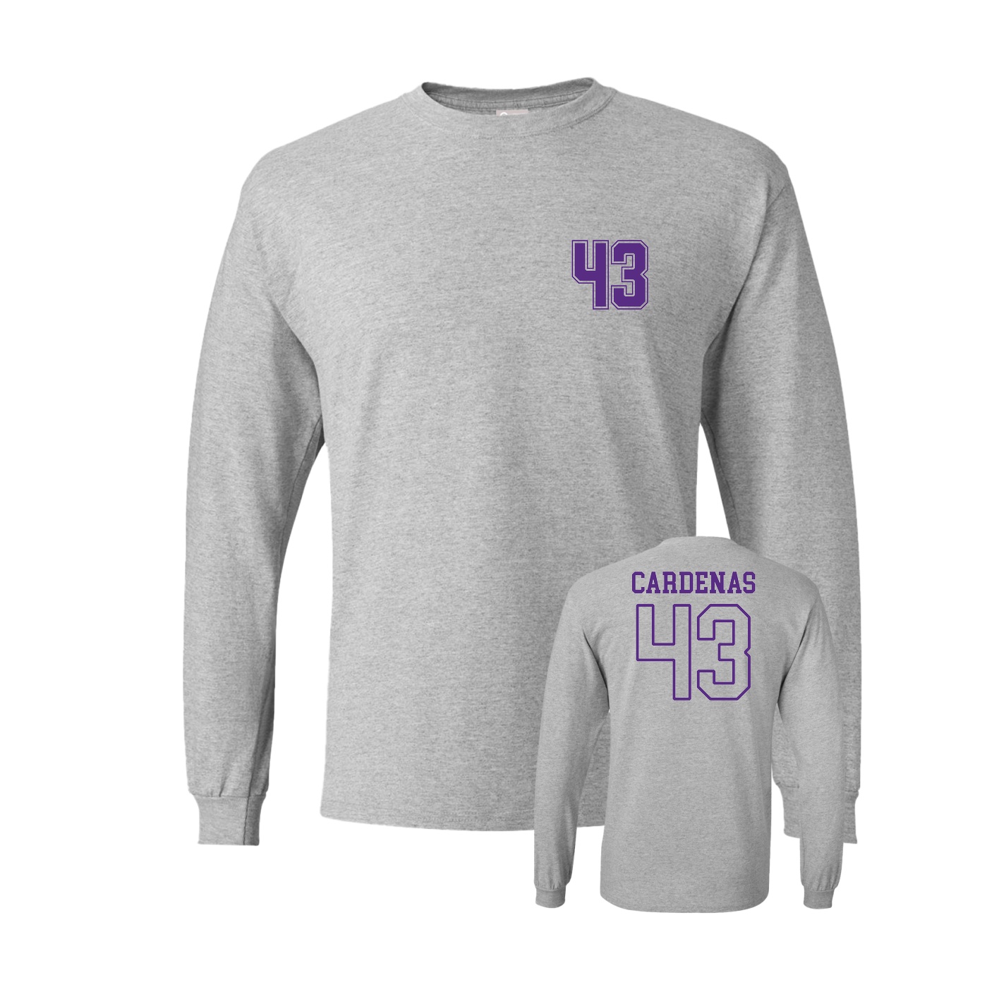 Long Sleeve Tee — Chest Back in Grey