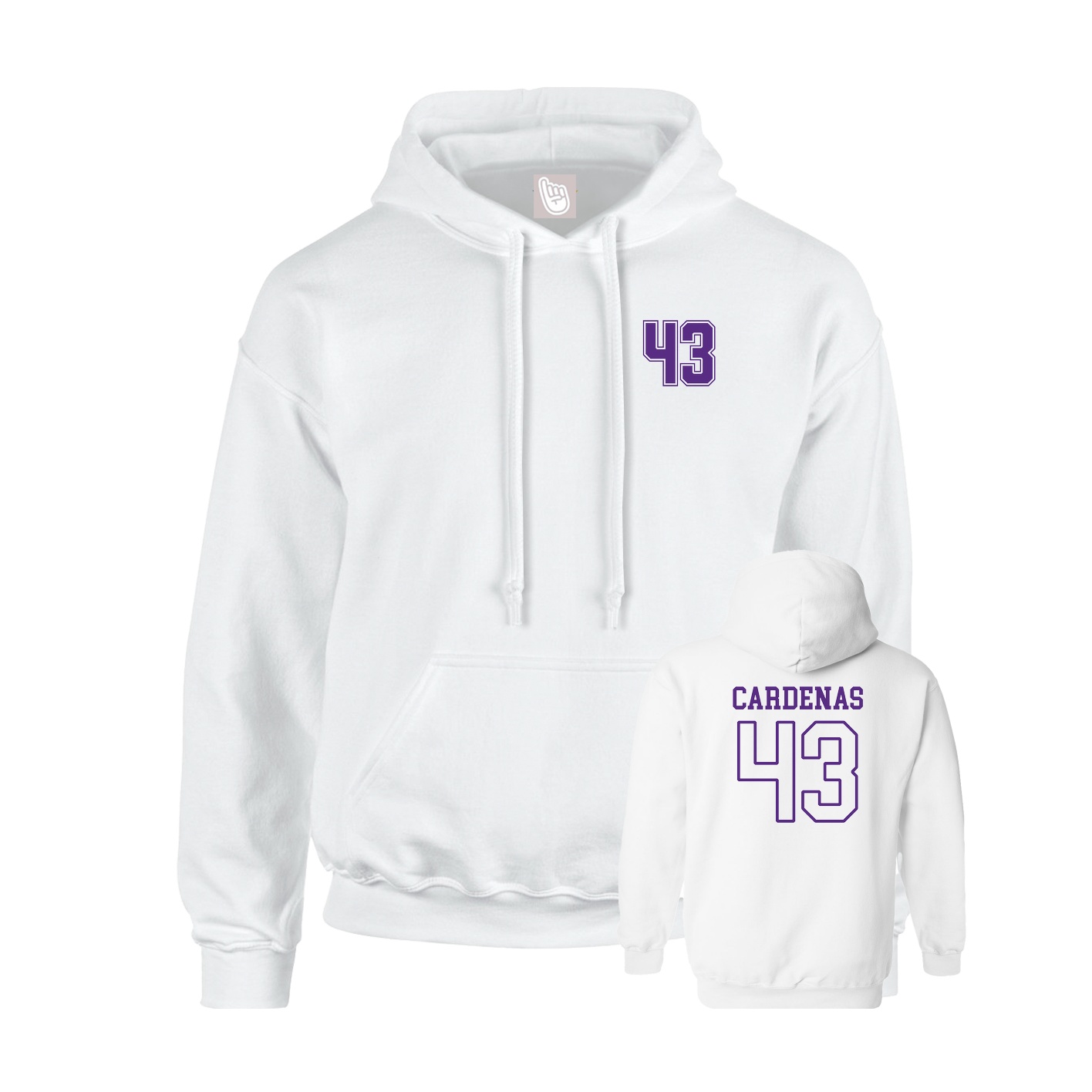 Hoodie — Chest Back in White