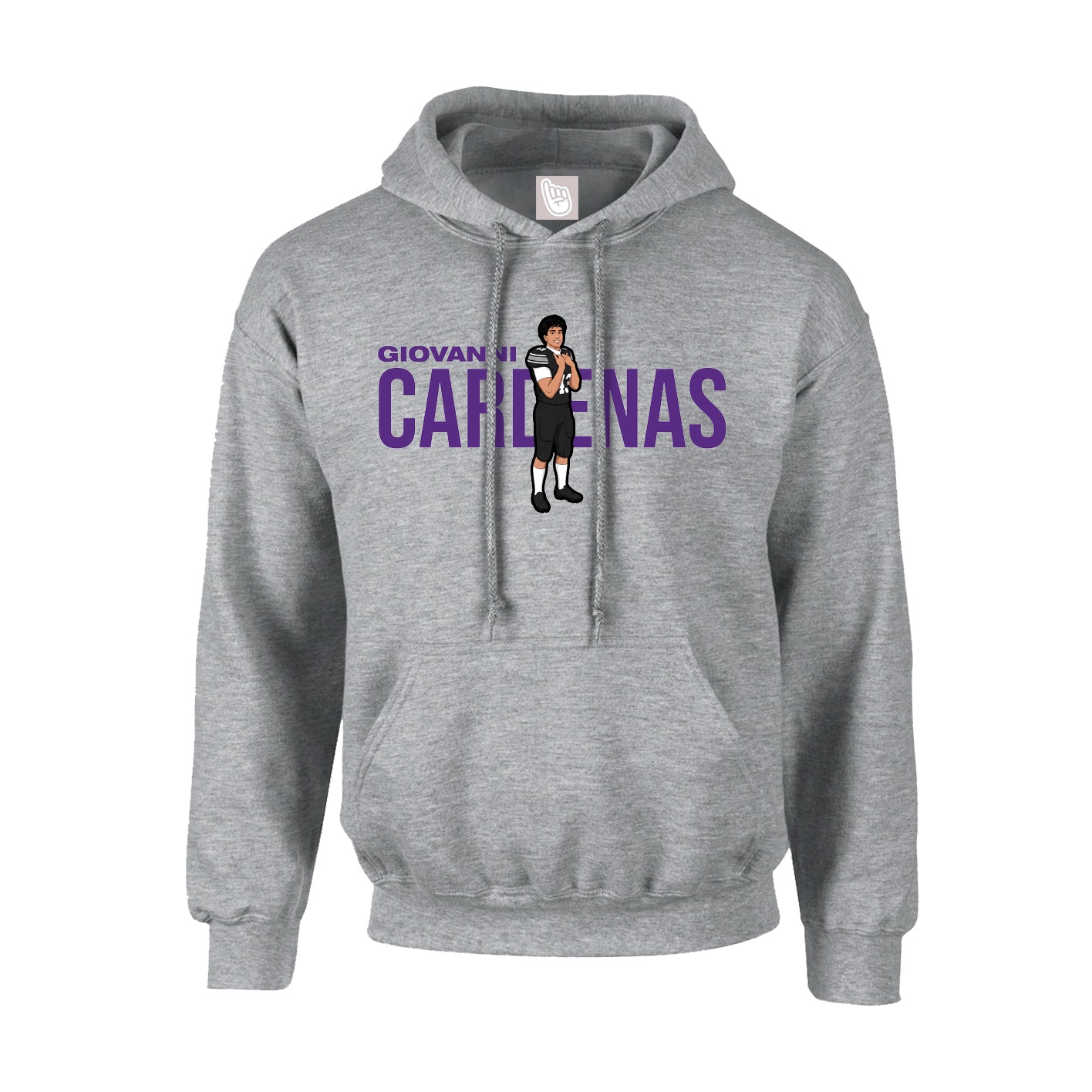 Youth Hoodie — Player Name in Grey