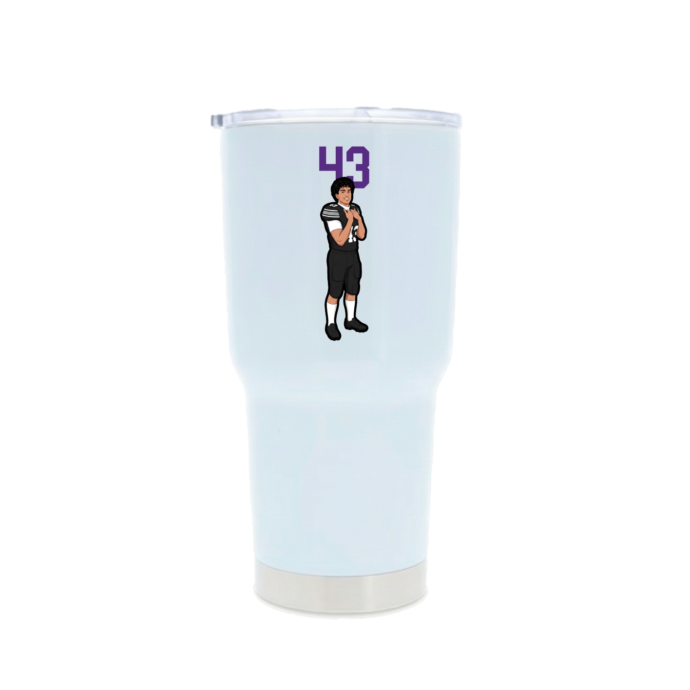 30oz Stainless Steel Tumbler — Number Top in White