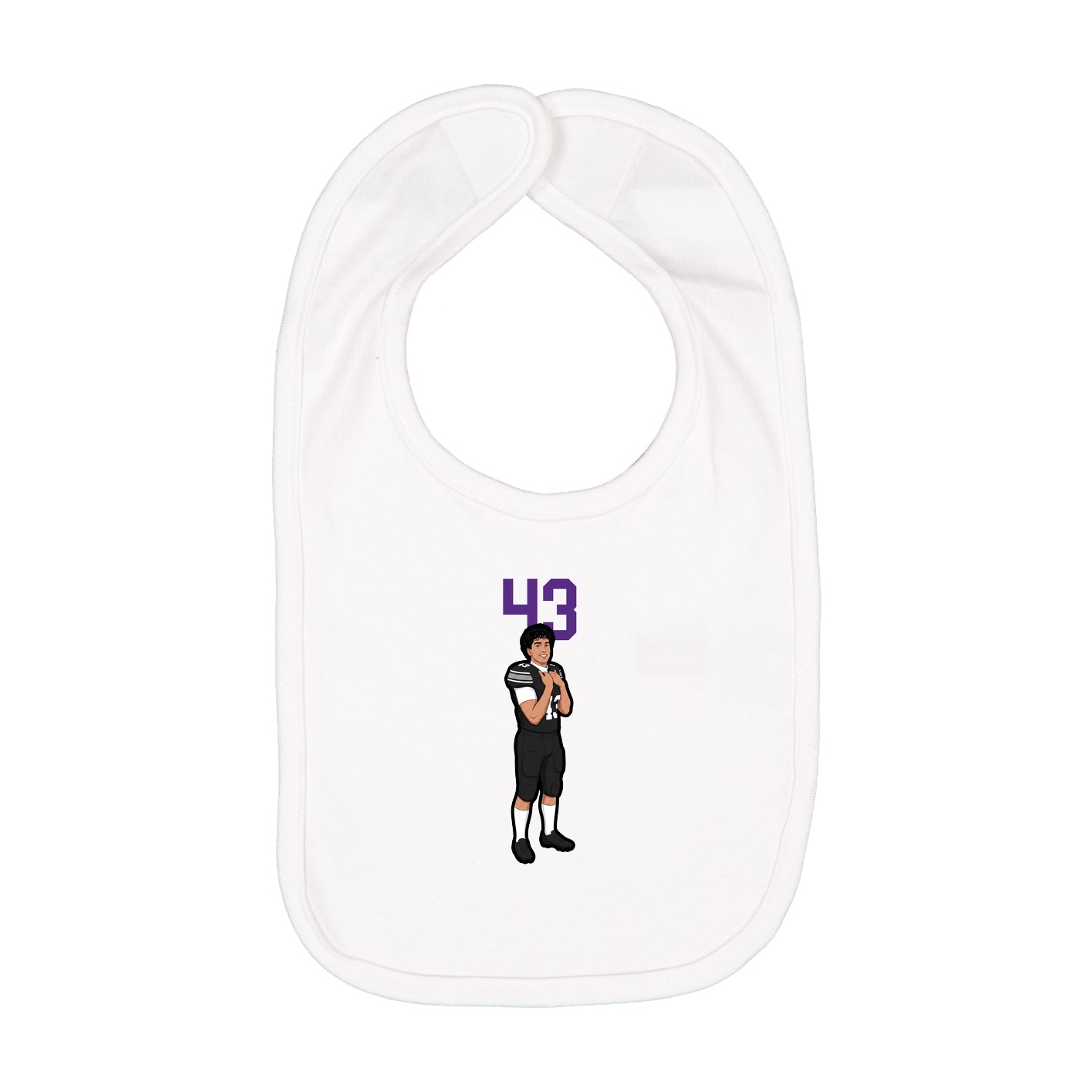 Infant Bib — Number Top in White