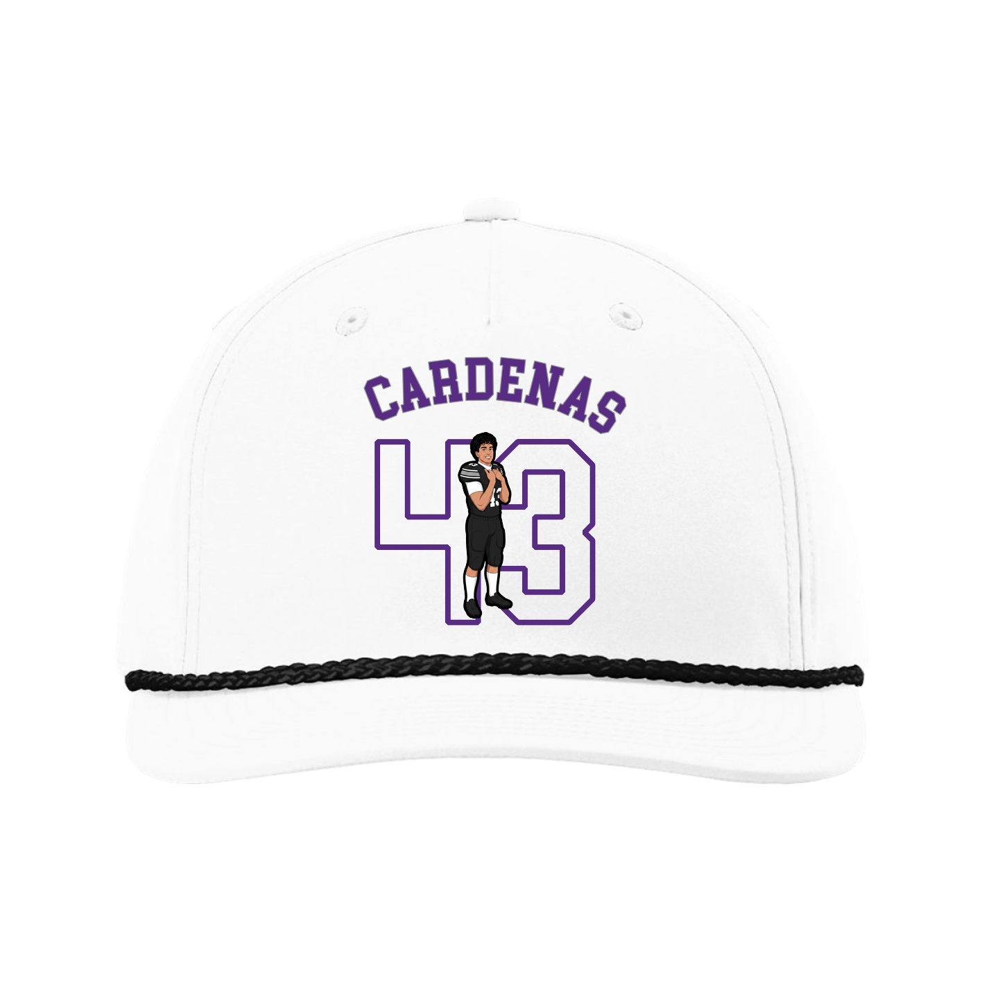 Five-Panel Classic Rope Cap — Shirsey Arch in White