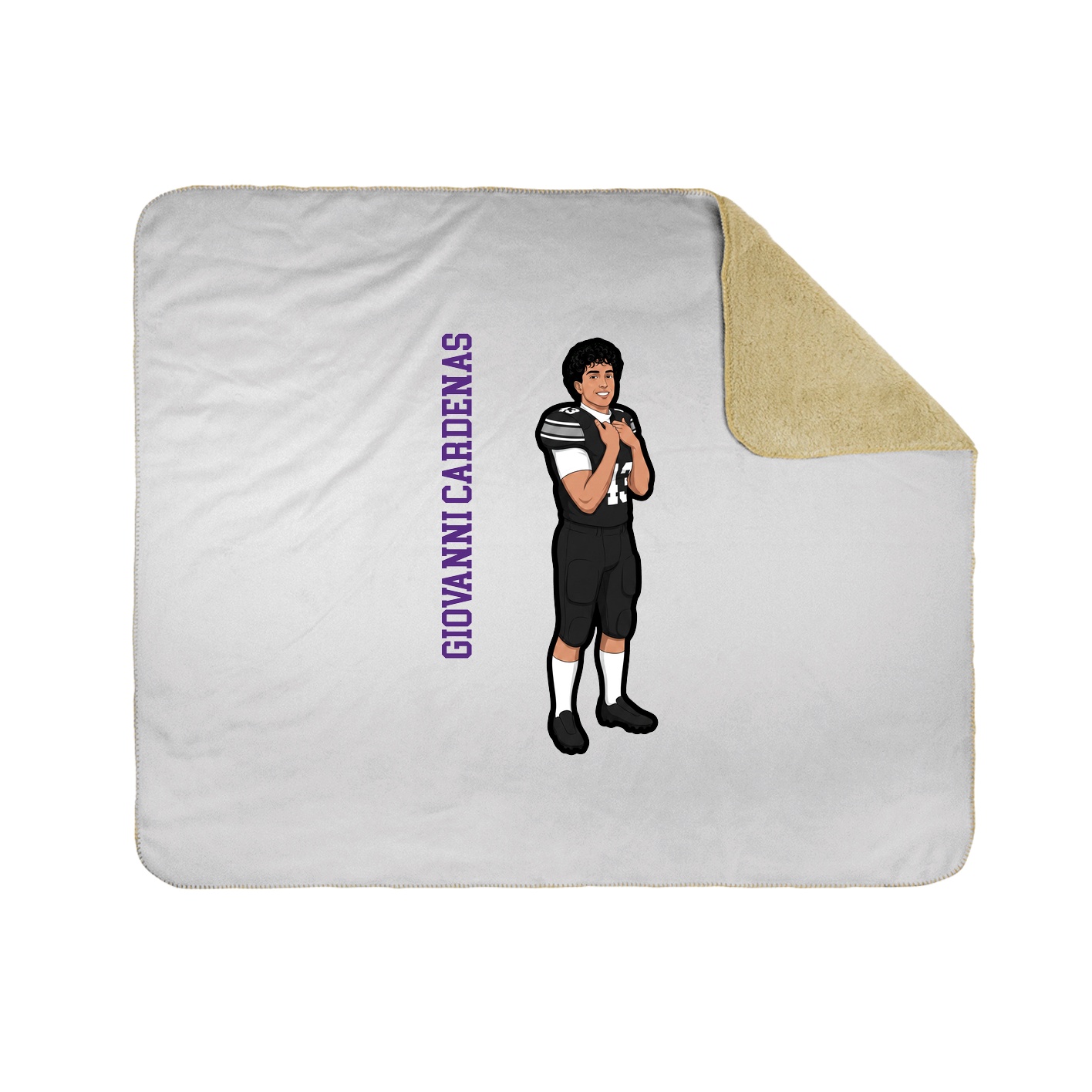 Throw Blanket — Name Vertical in White