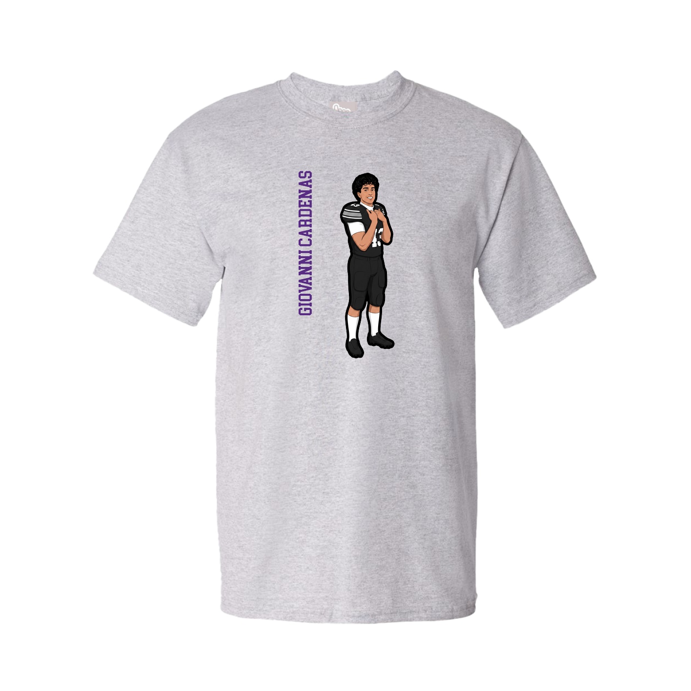 Tee — Name Vertical in Grey