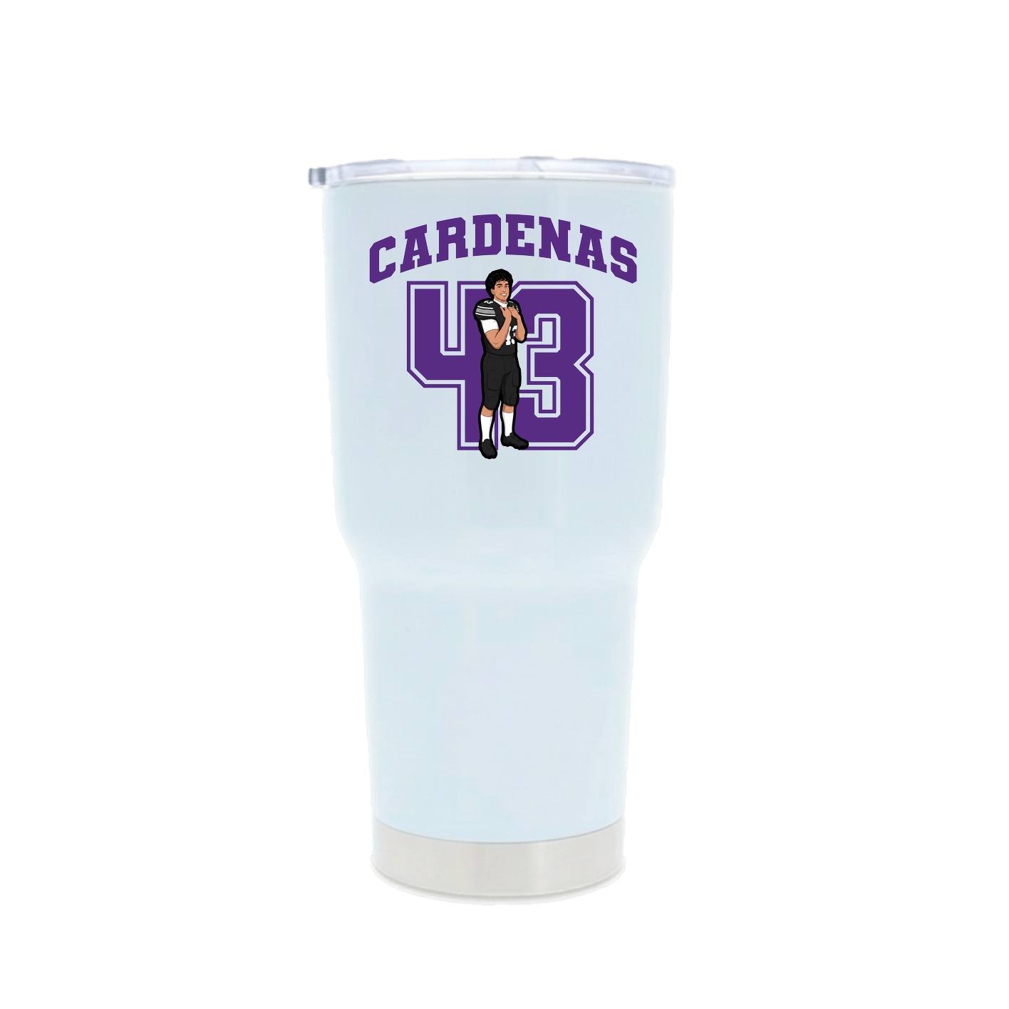 30oz Stainless Steel Tumbler — Number in White