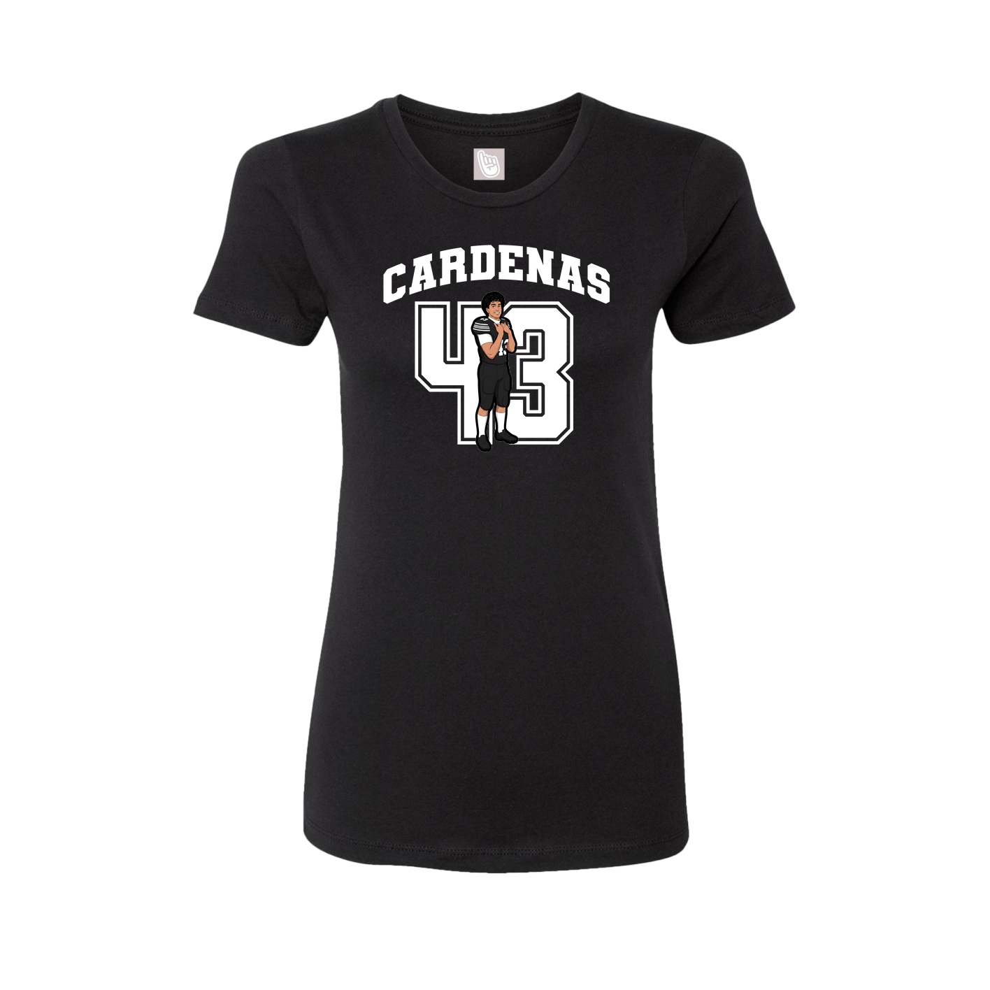Fitted Women's Tee — Number in Black