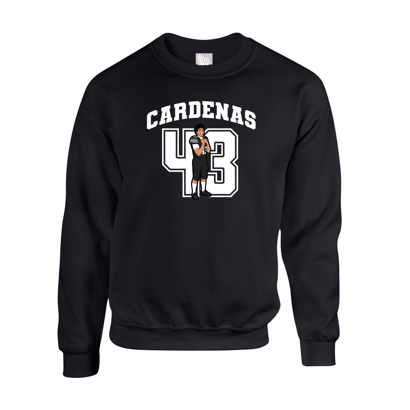 Fleece Crew — Number in Black