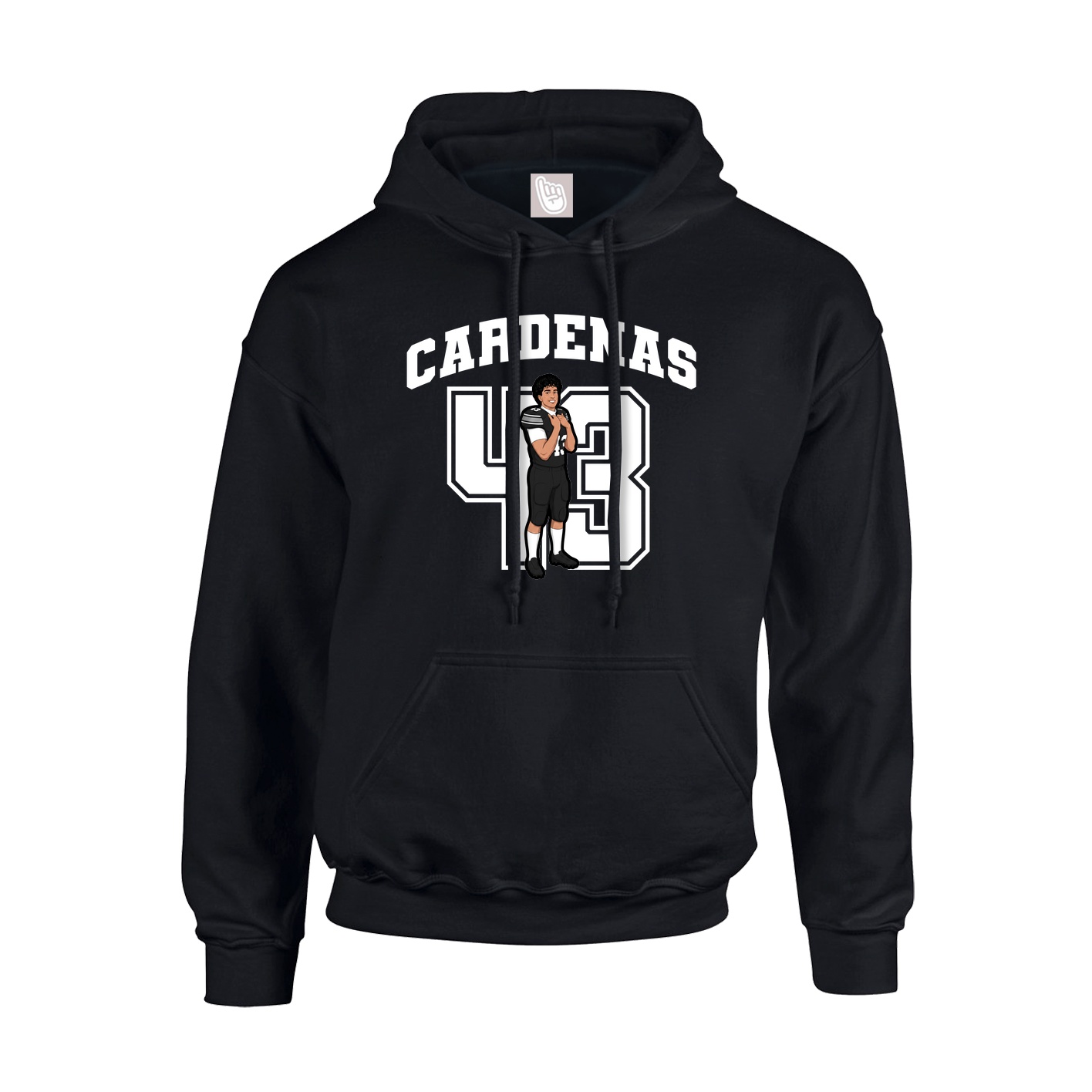 Youth Hoodie — Number in Black