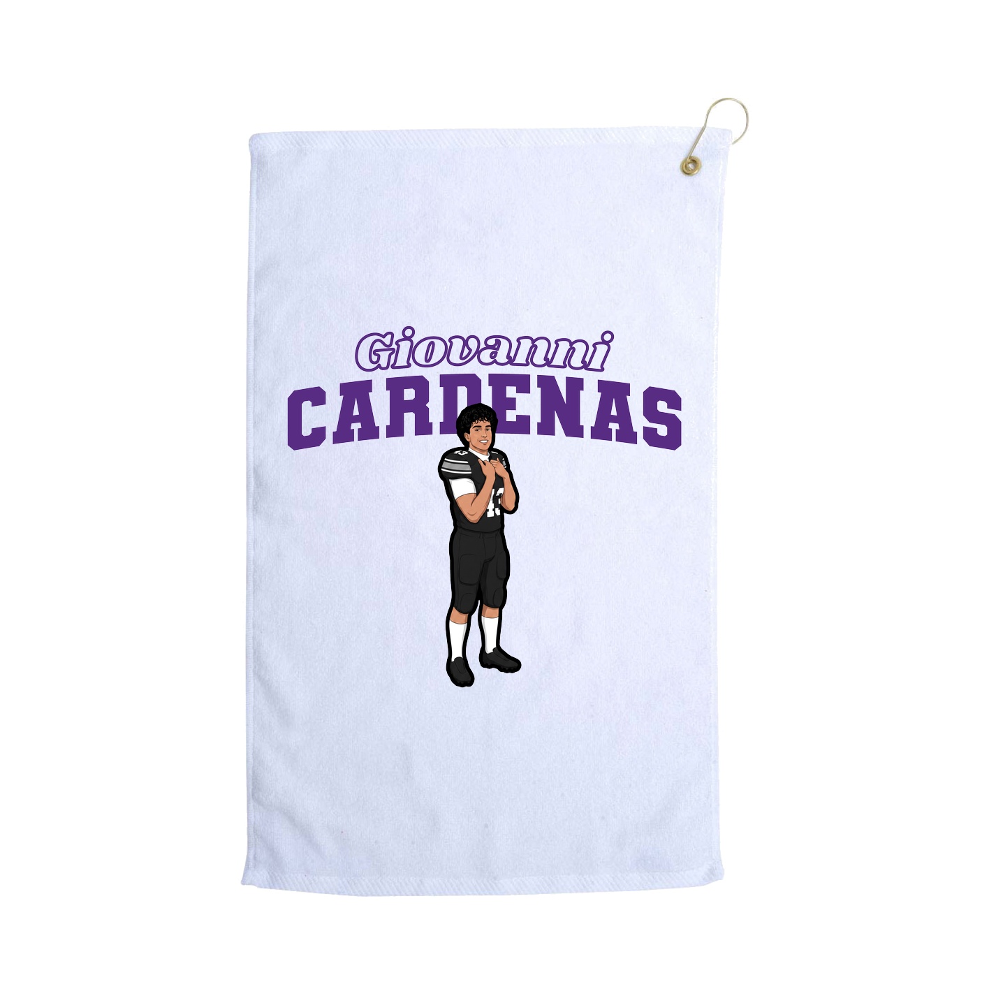 Golf Towel — Name Arch in White
