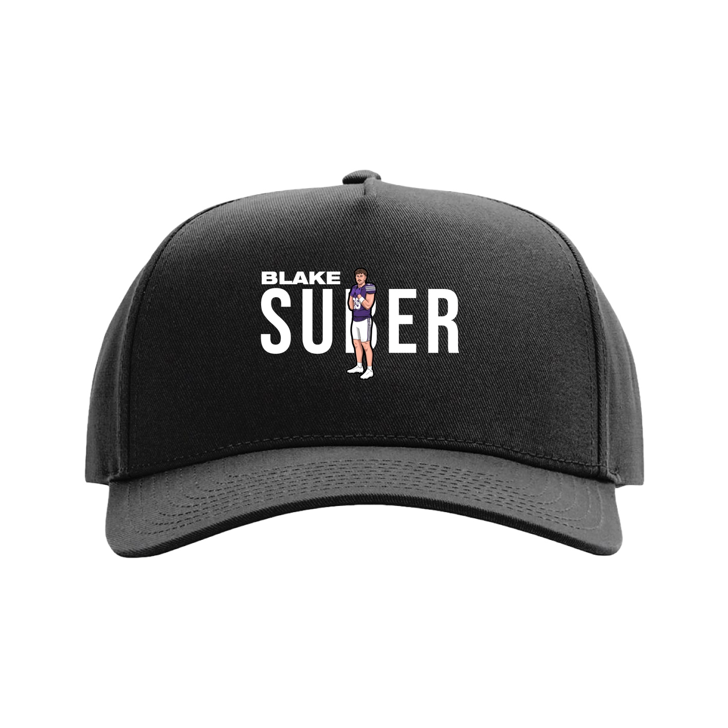 Full Fabric Five-Panel Champ Cap — Player Name in Black