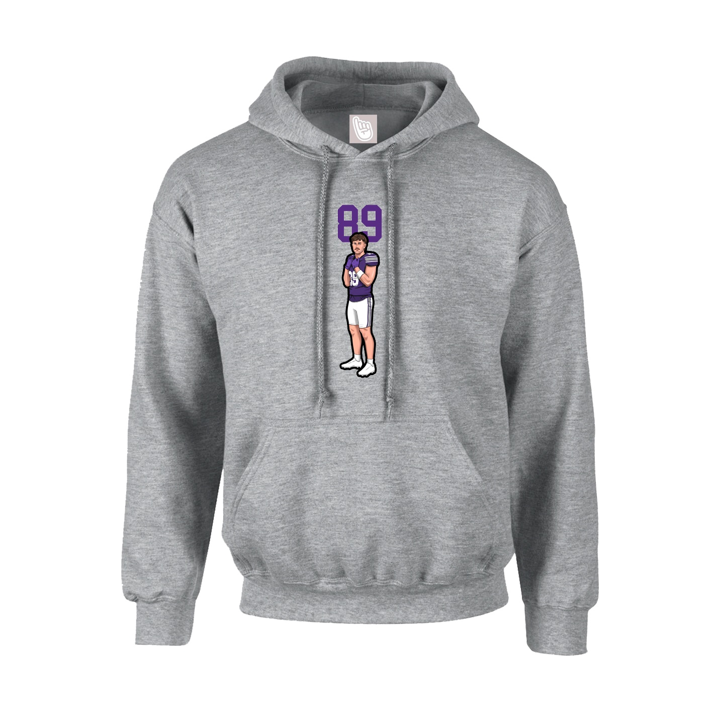 Youth Hoodie — Number Top in Grey