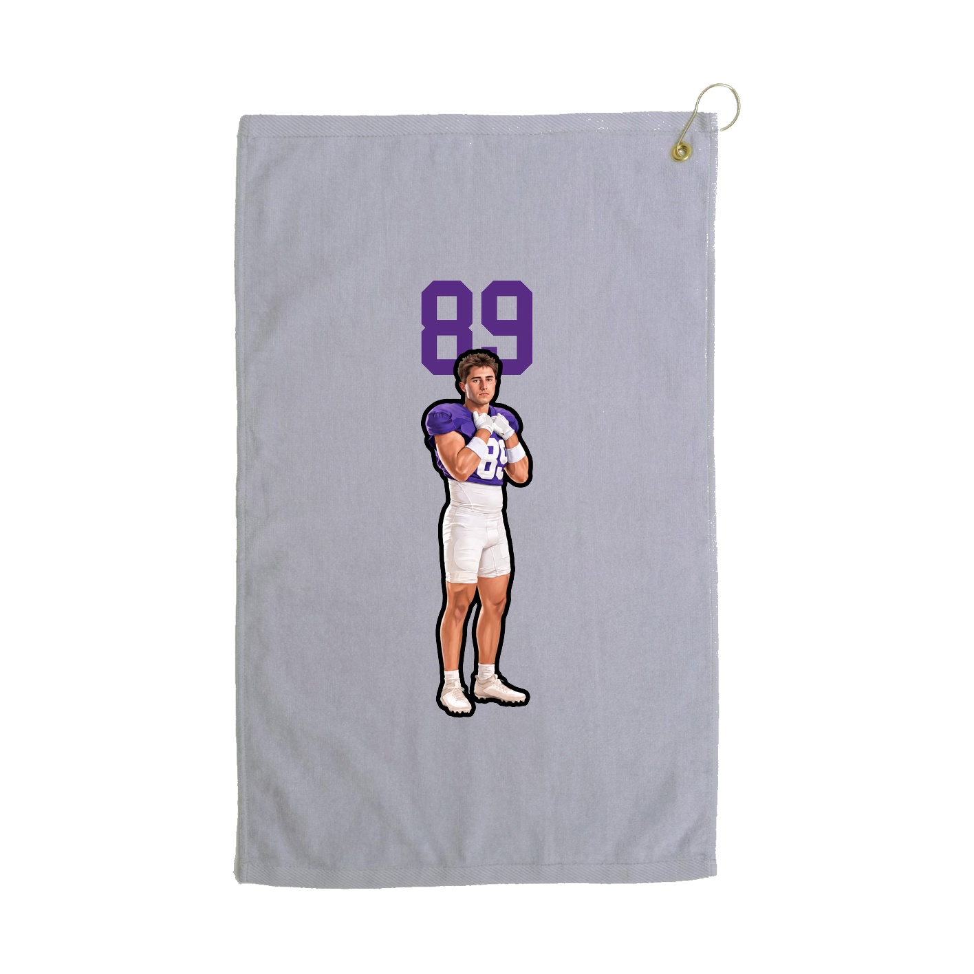 Golf Towel — Number Top in Grey
