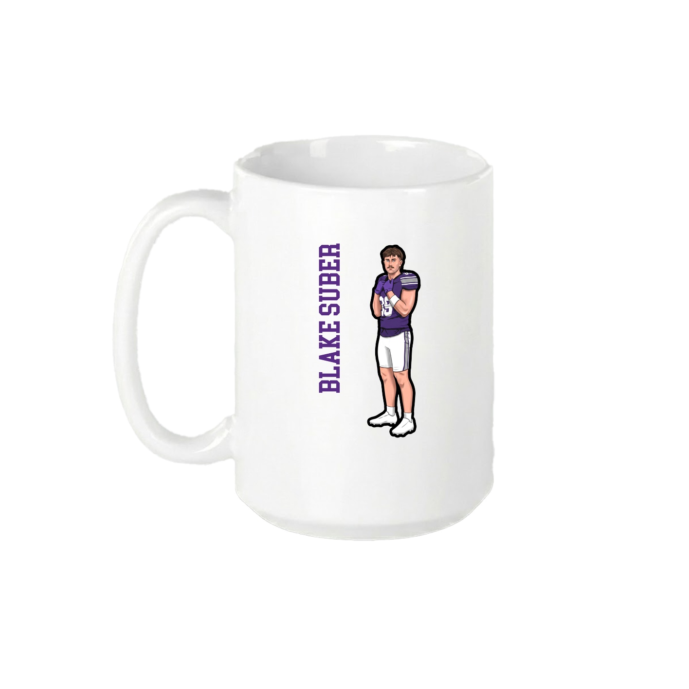 15oz Coffee Mug — Name Vertical in White